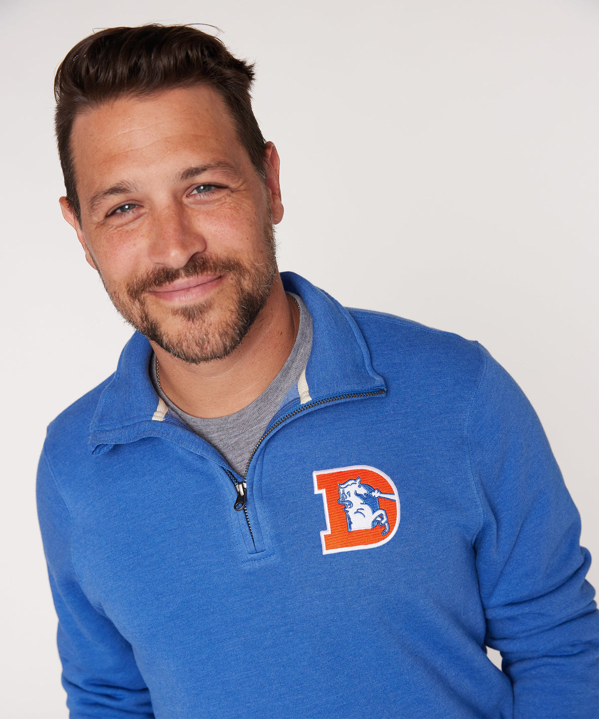 Denver Broncos '93 Applique Quarter Zip Pullover