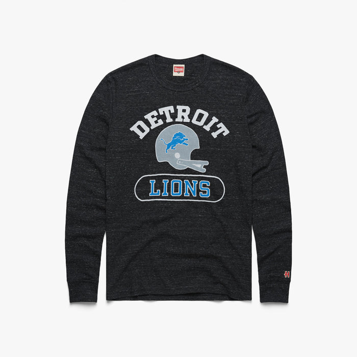 Detroit Lions Throwback Helmet Long Sleeve Tee