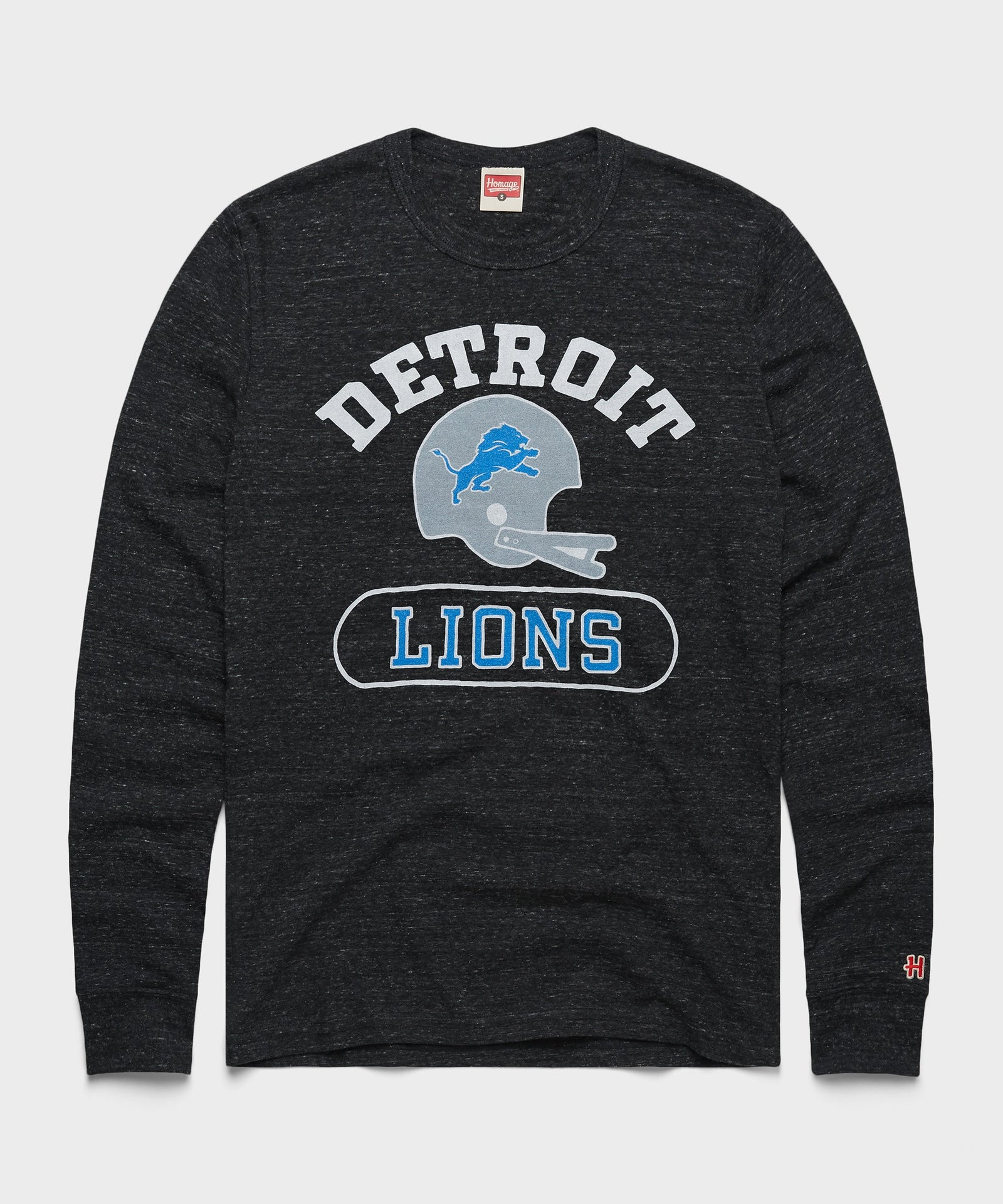 Detroit Lions Throwback Helmet Long Sleeve Tee