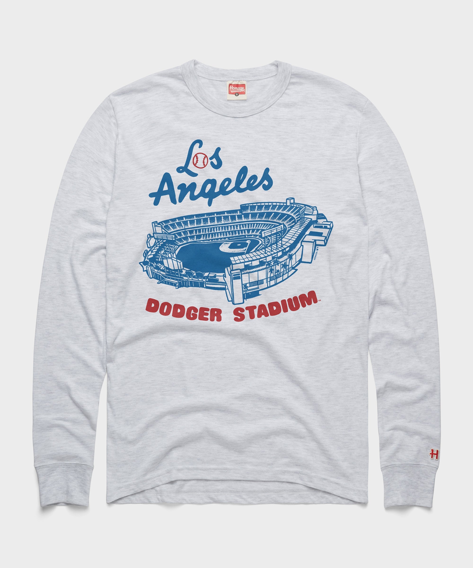 Dodger Stadium Los Angeles Long Sleeve Tee Ash