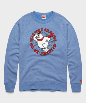 Frosty 'Tis The Season To Be Freezin' Crewneck::Light Blue