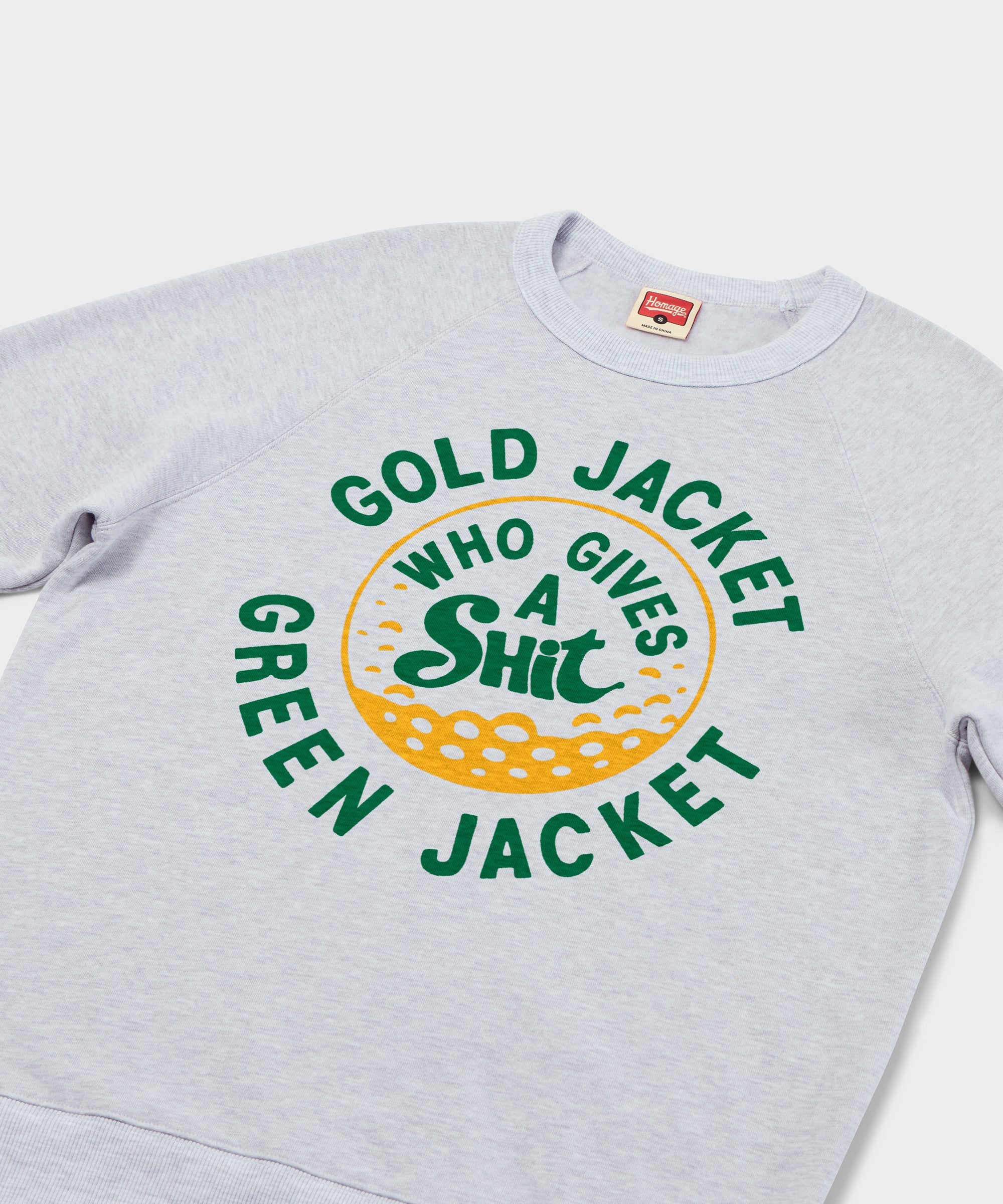 Gold Jacket Green Jacket Who Gives A Shit Crewneck