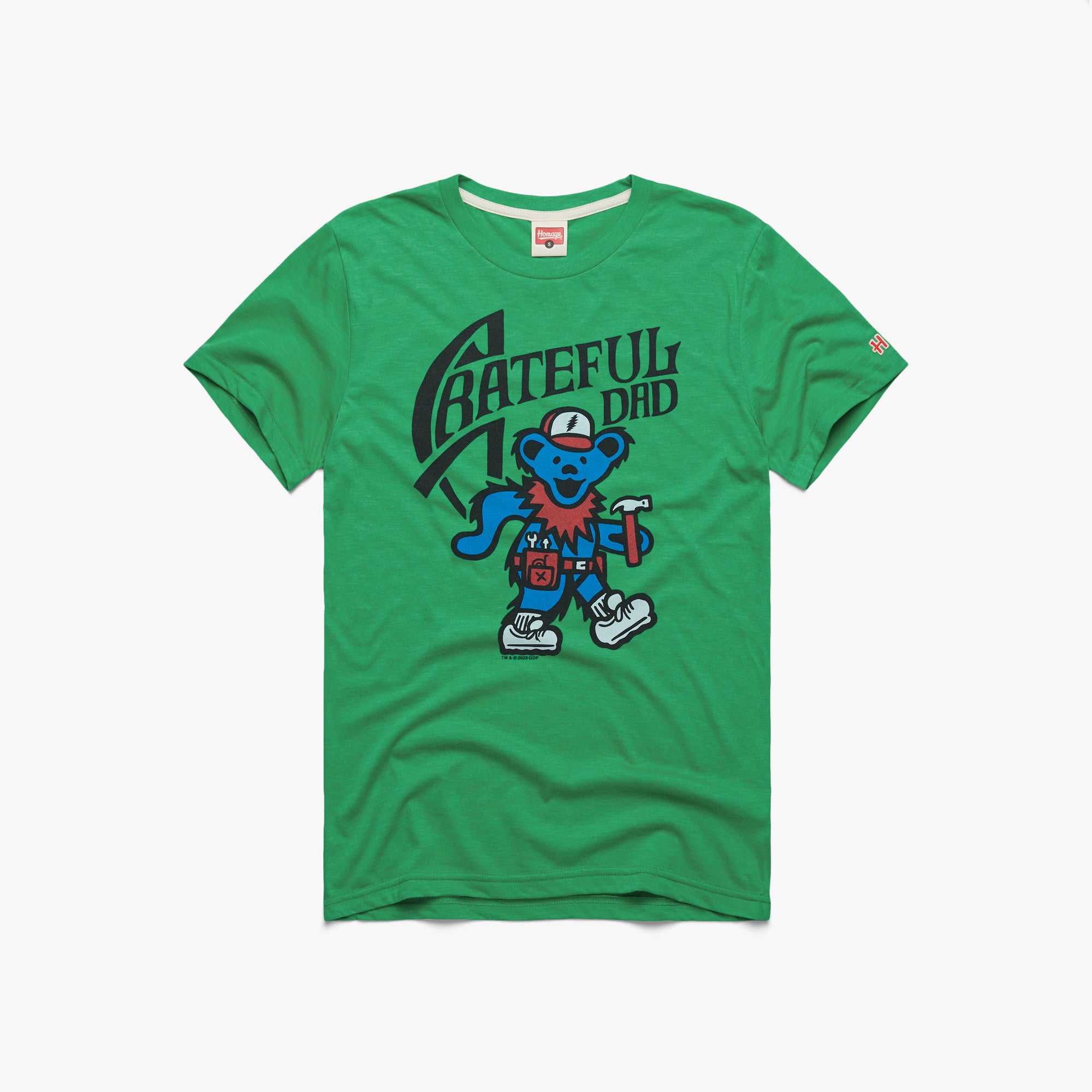 Grateful Dad T-Shirt from Homage. | Green | Vintage Apparel from Homage.