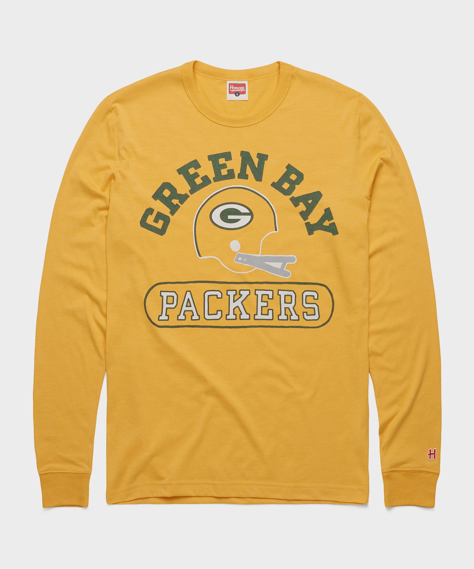 Green Bay Packers Throwback Helmet Long Sleeve Tee
