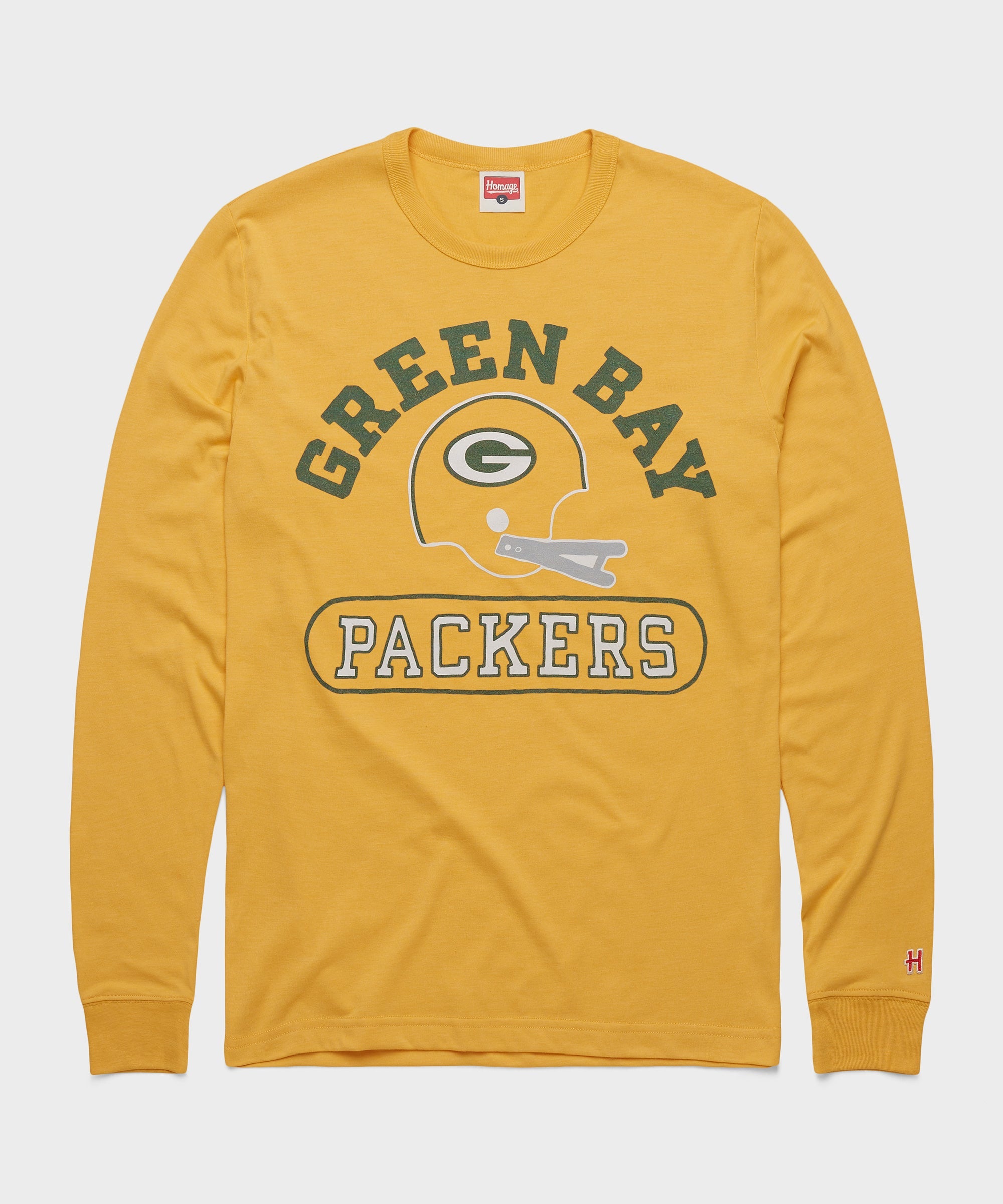 Green Bay Packers Throwback Helmet Long Sleeve Tee