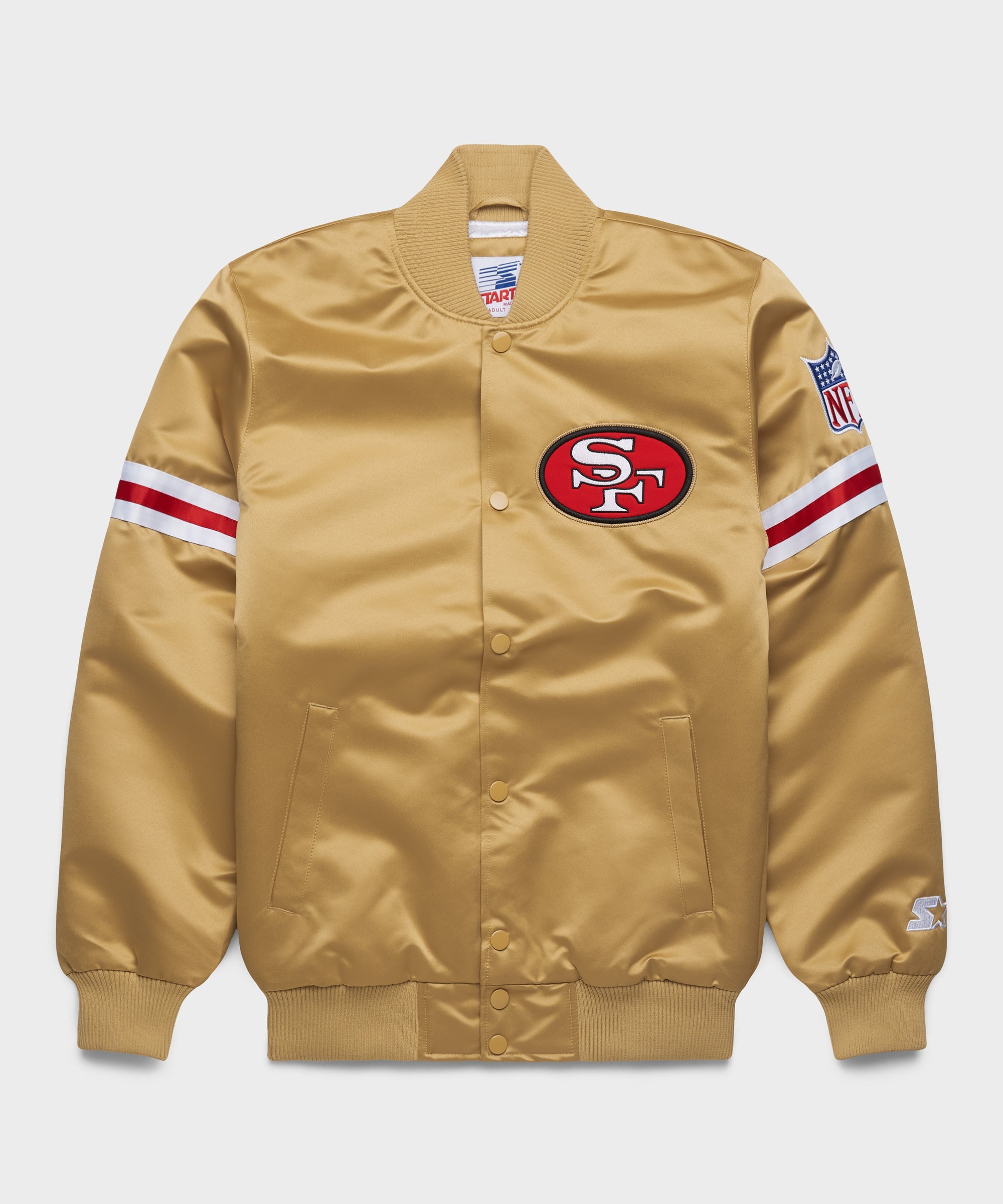 HOMAGE X Starter 49ers Heavyweight Satin Jacket Gold