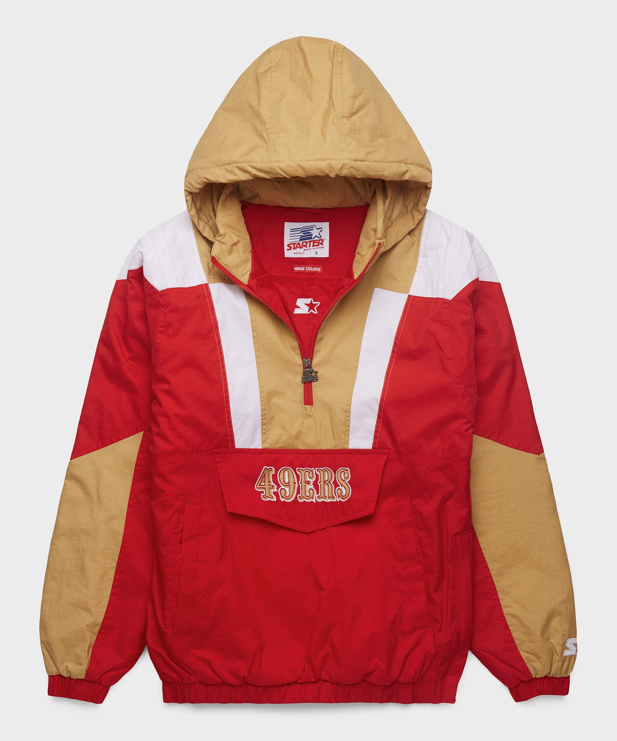 HOMAGE X Starter 49ers Pullover Jacket | Retro San Farncisco 49ers Jacket