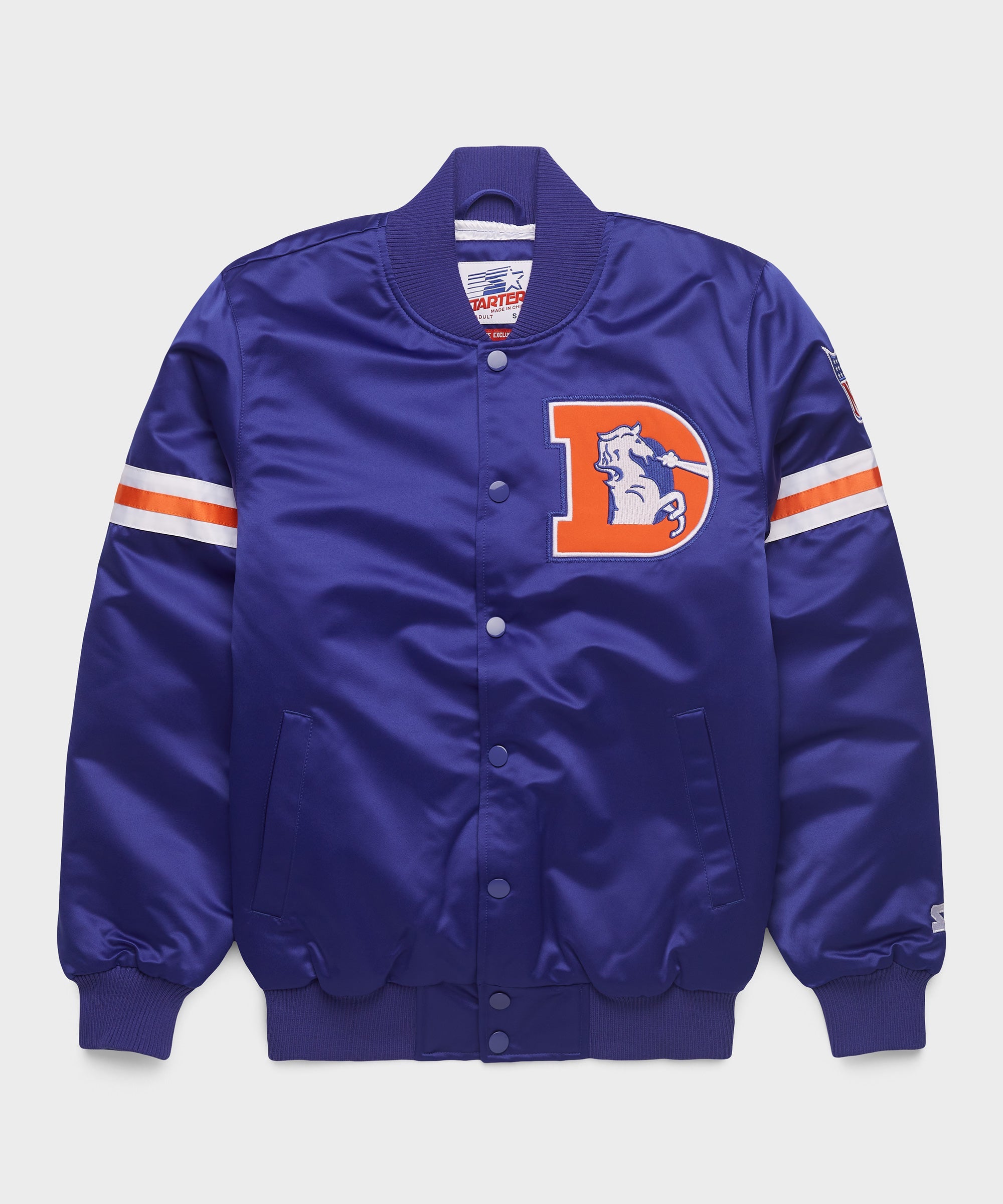 HOMAGE X Starter Broncos Heavyweight Satin Jacket Orange