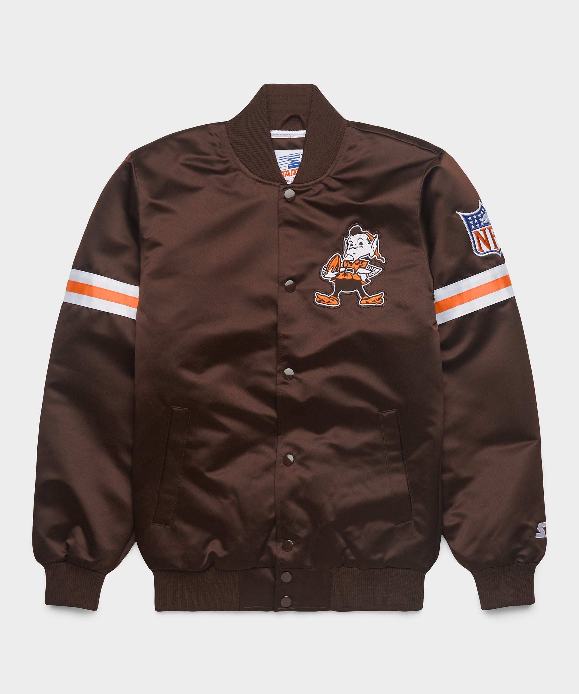 HOMAGE X Starter Browns Heavyweight Satin Jacket Brown