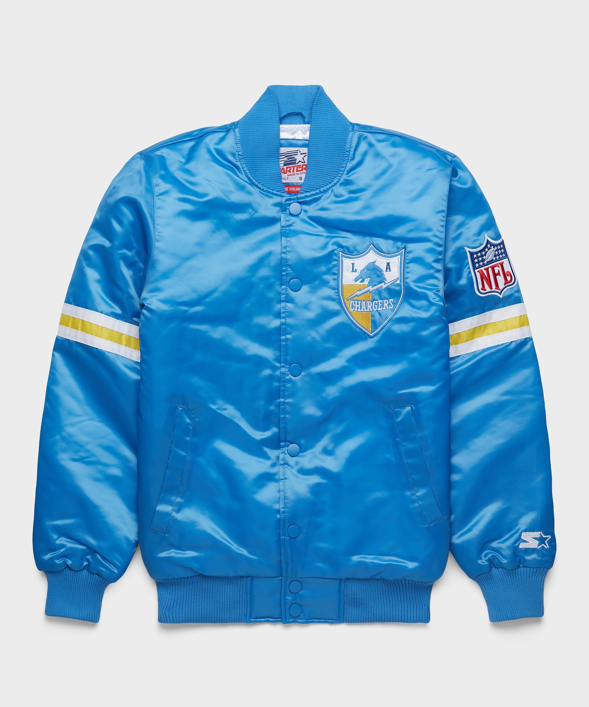 HOMAGE X Starter Chargers Satin Jacket Light Blue