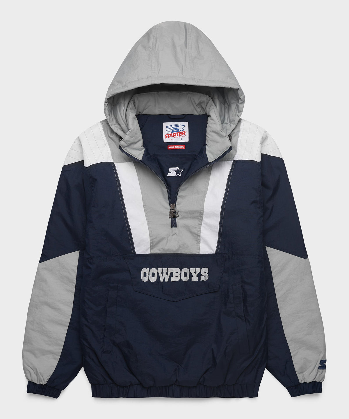 HOMAGE X Starter Cowboys Pullover Jacket | Retro Dallas Cowboys Jacket