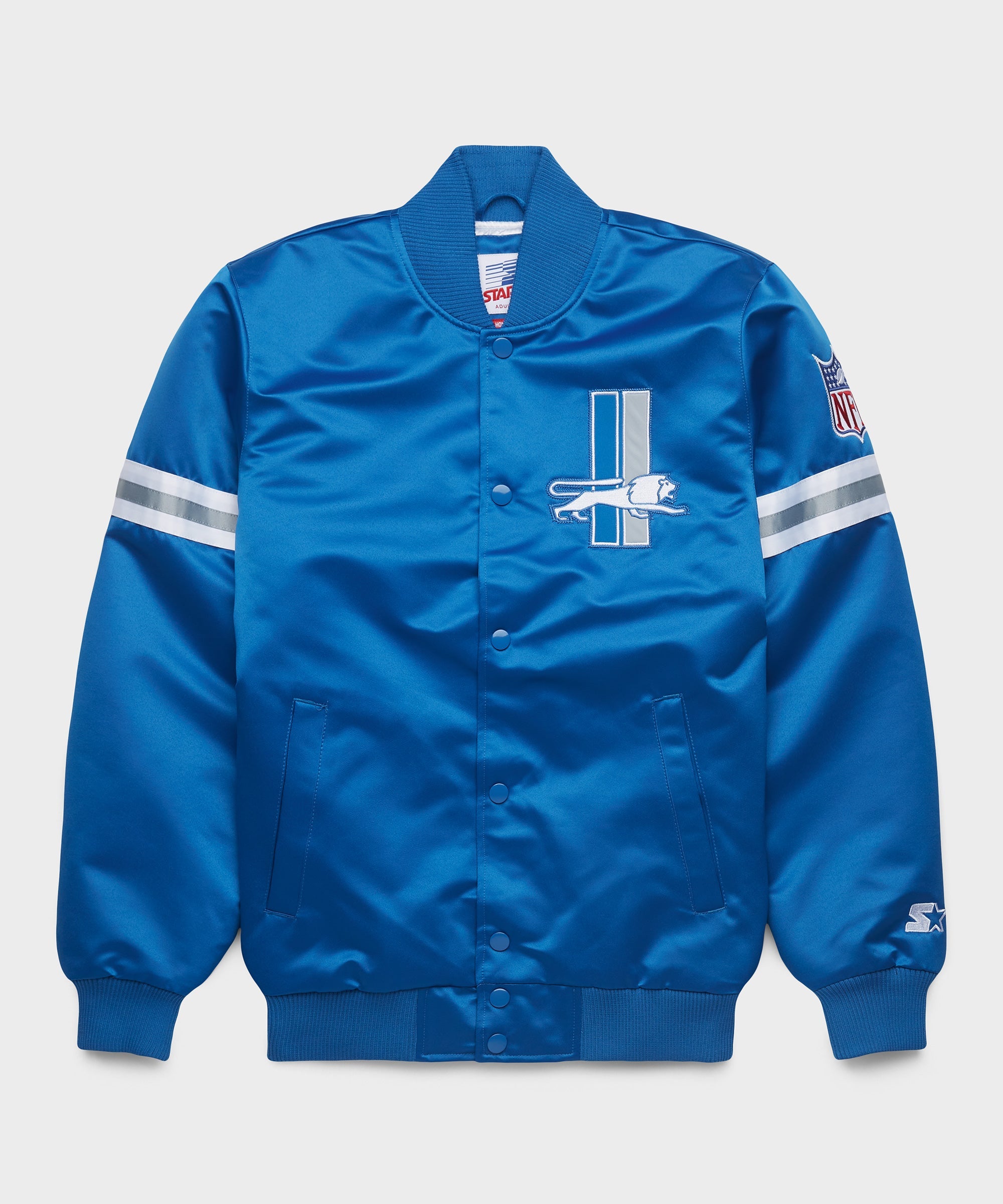 HOMAGE X Starter Lions Heavyweight Satin Jacket Light Blue