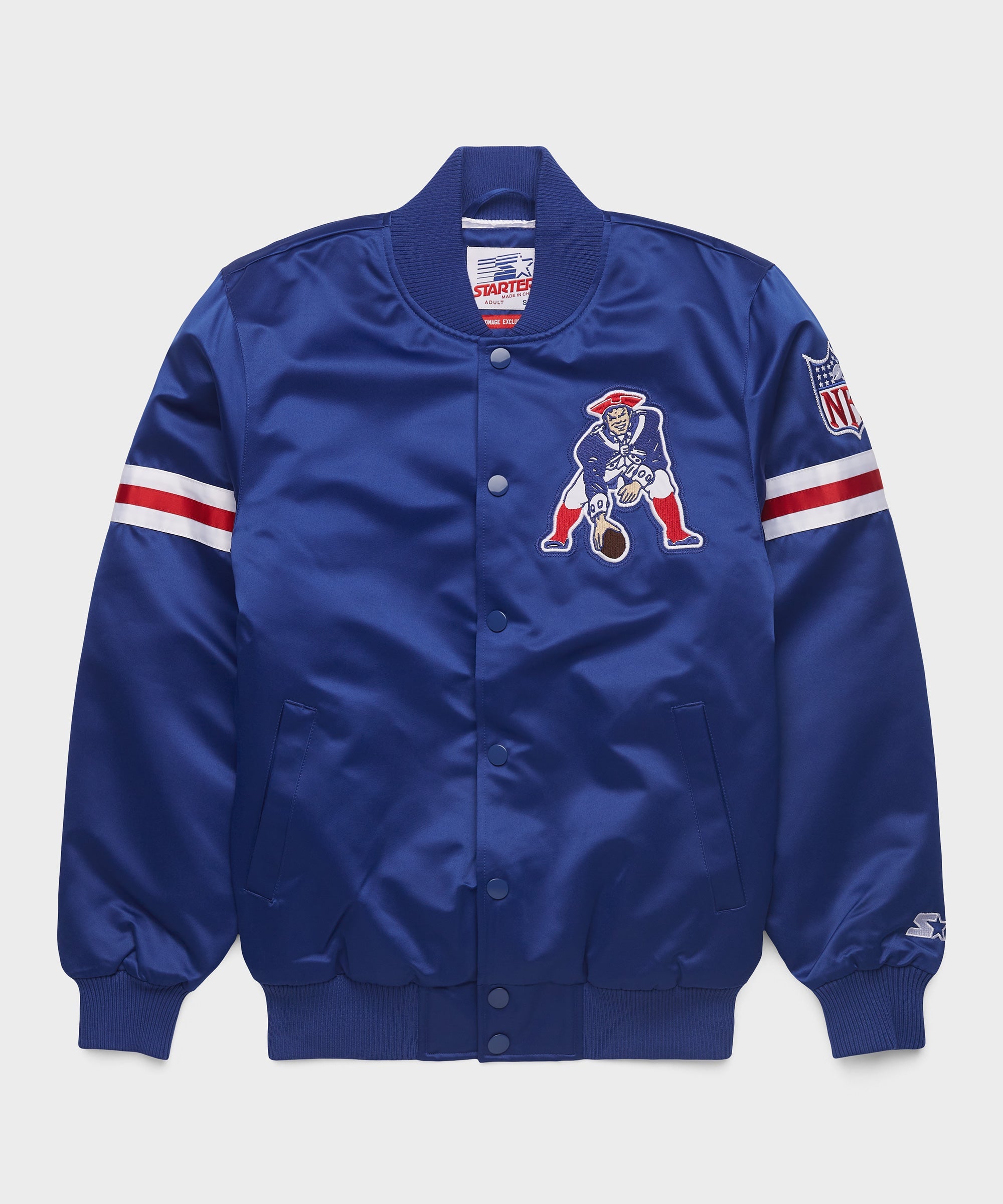 HOMAGE X Starter Patriots Heavyweight Satin Jacket Navy