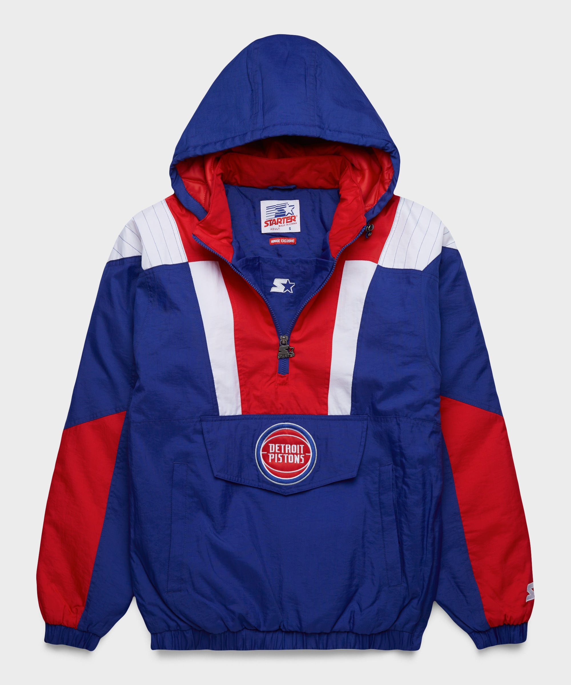 HOMAGE X Starter Pistons Pullover Jacket | NBA Starter Jacket