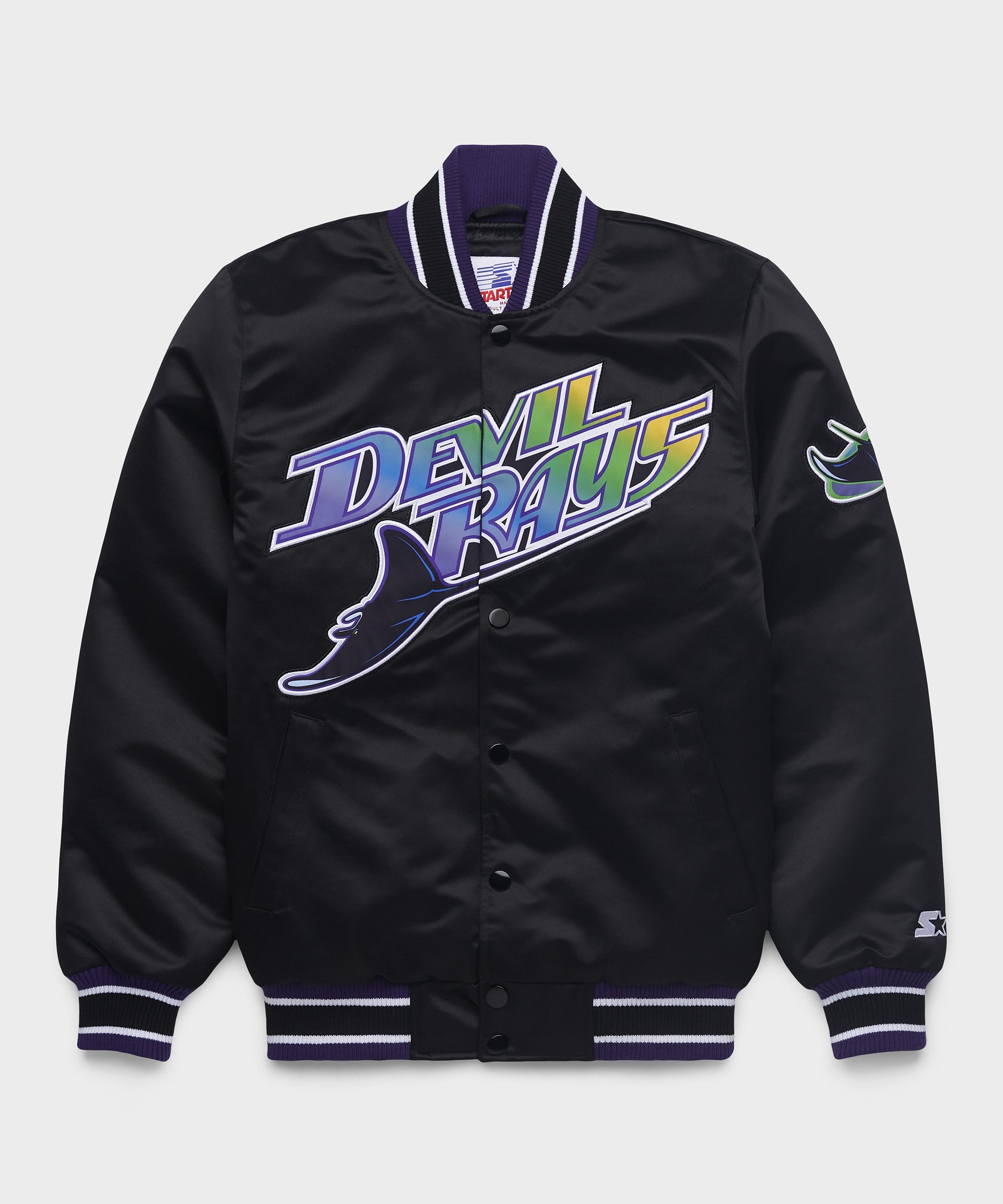 HOMAGE X Starter Rays Heavyweight Satin Jacket Black