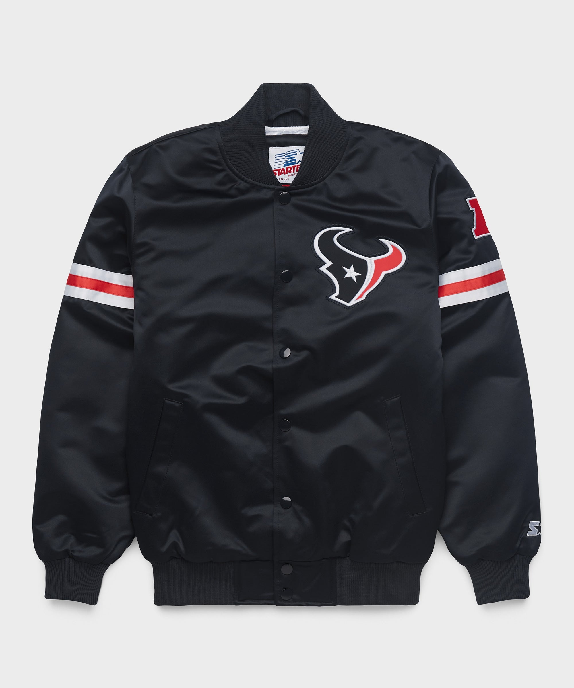 HOMAGE X Starter Texans Heavyweight Satin Jacket Black