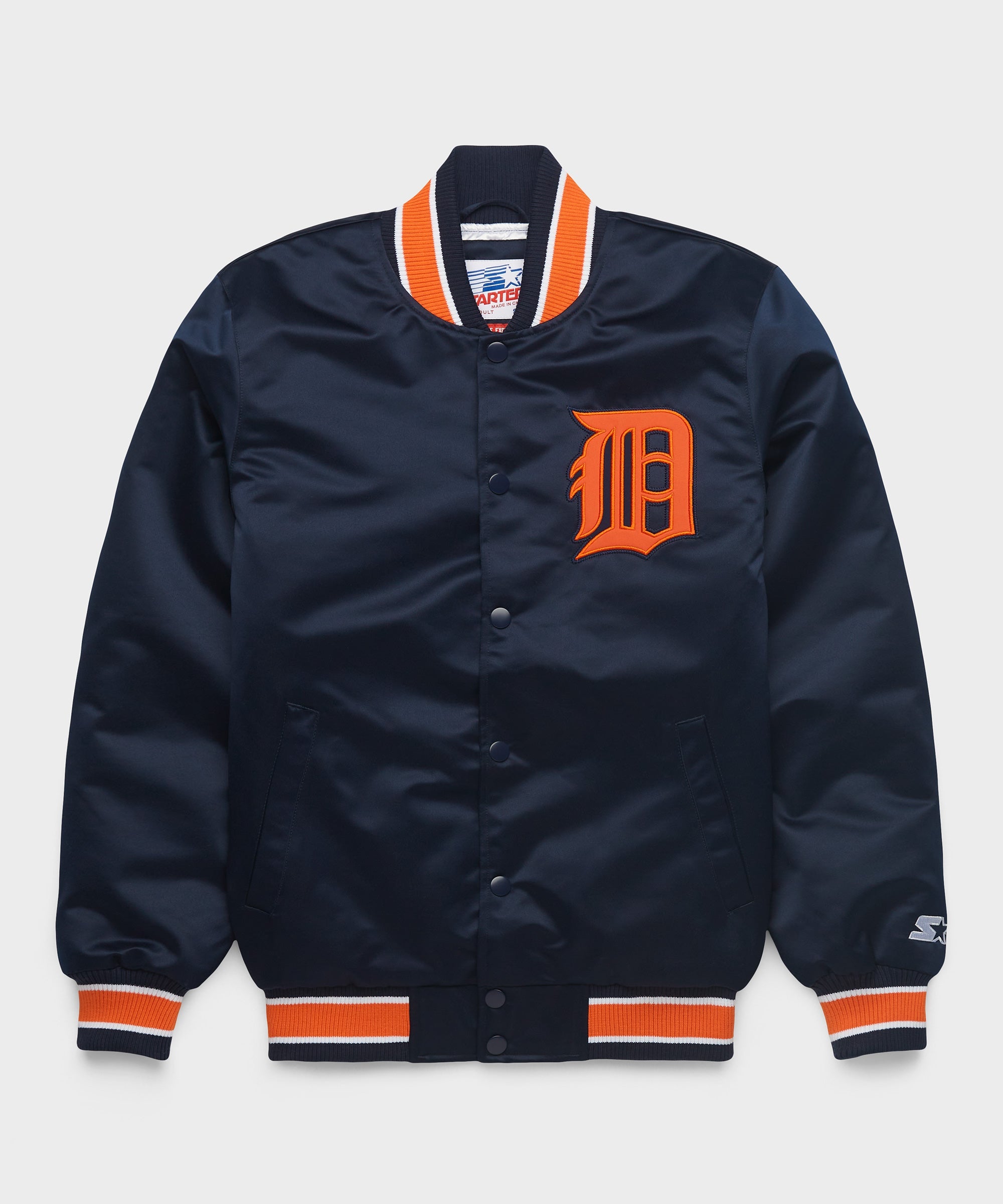 HOMAGE X Starter Tigers Heavyweight Satin Jacket Navy
