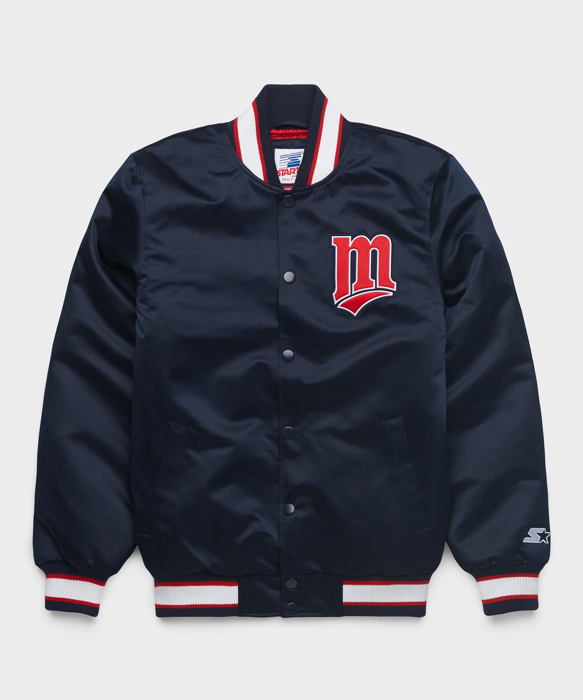 HOMAGE X Starter Twins Heavyweight Satin Jacket Navy
