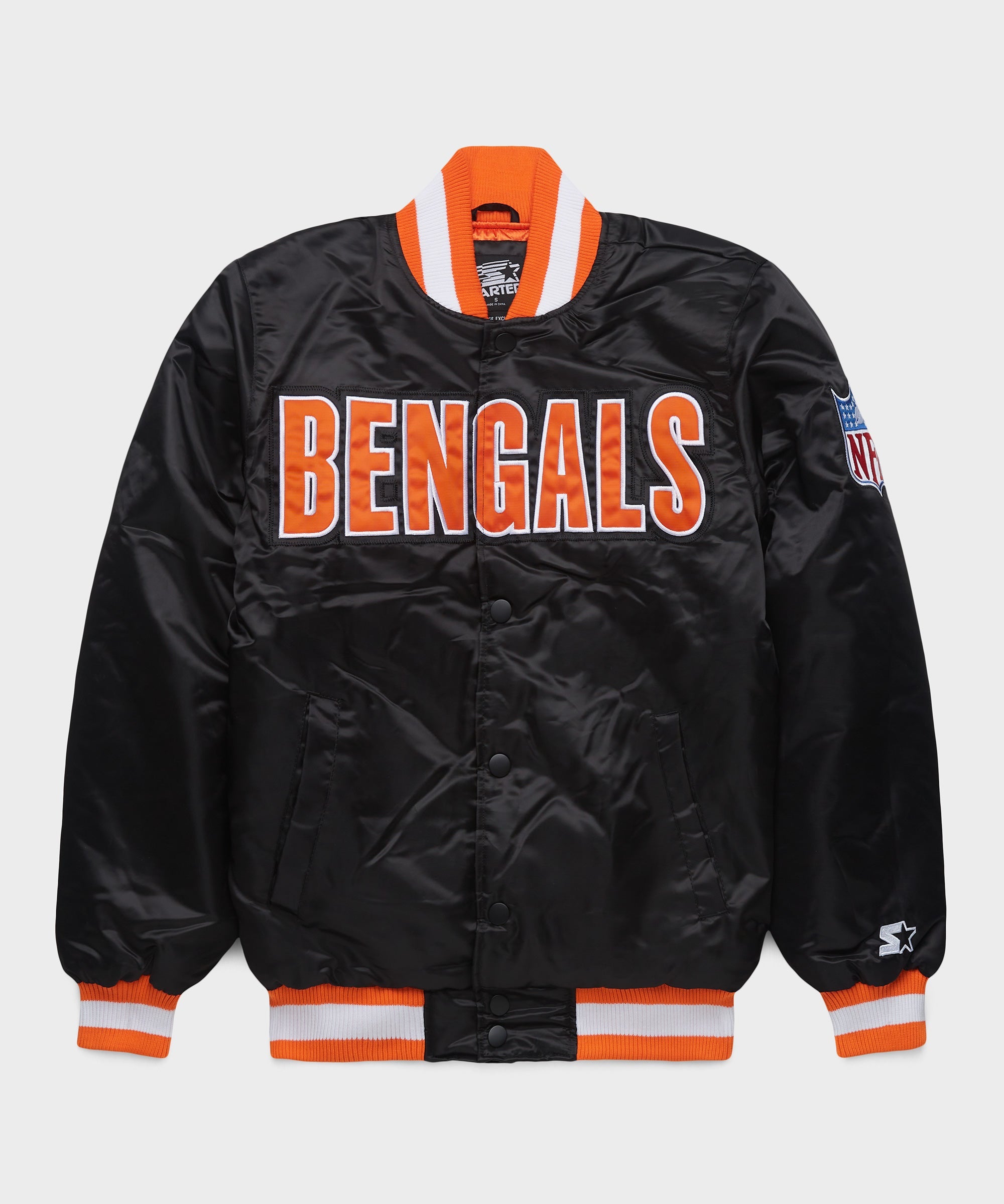 HOMAGE x Starter Bengals Blackout Satin Jacket Black
