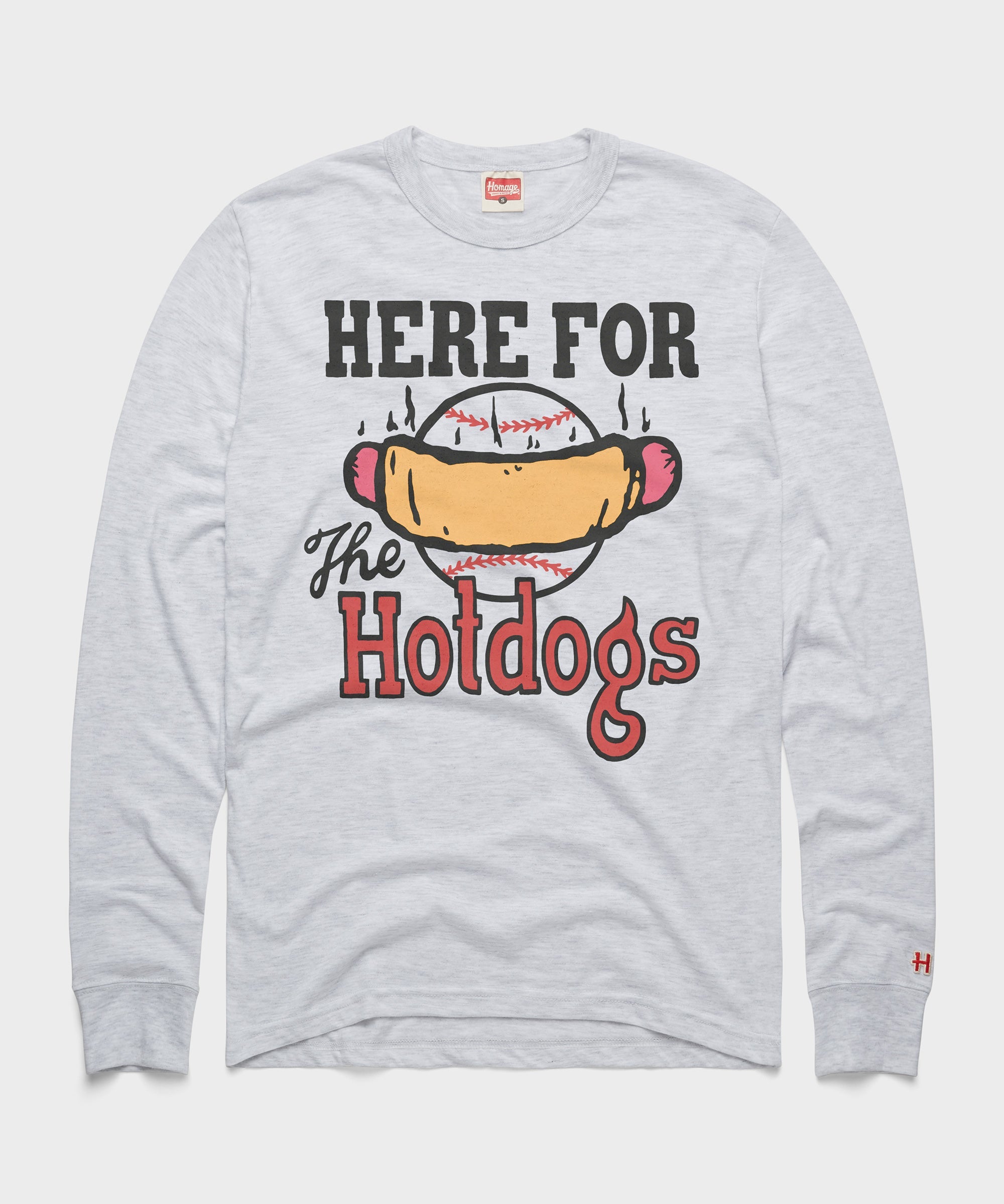 Here For The Hotdogs Long Sleeve Tee