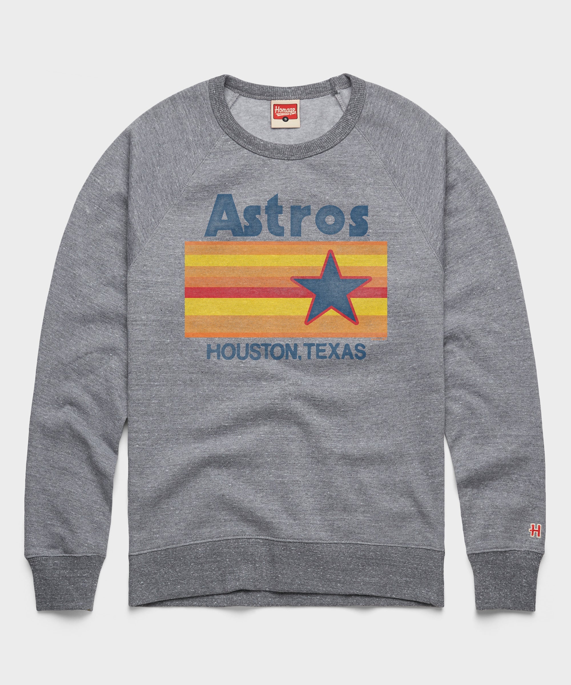 Houston Astros Jersey Logo '75 Crewneck Grey