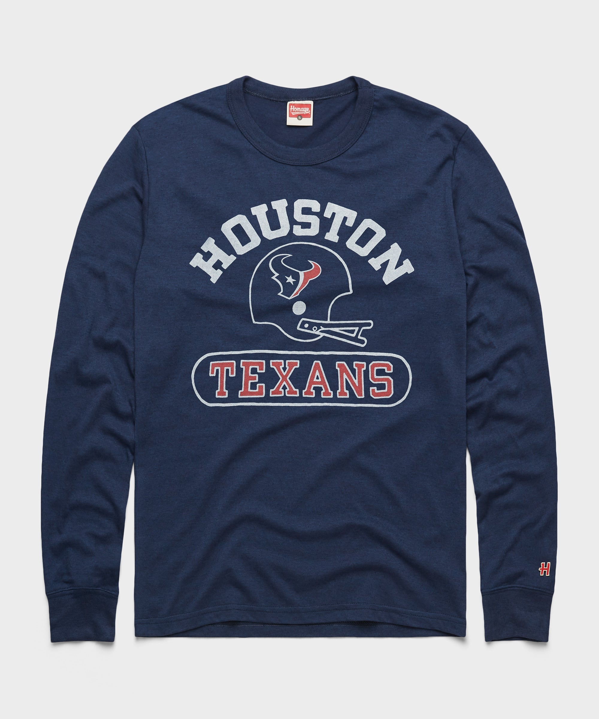 Houston Texans Throwback Helmet Long Sleeve Tee