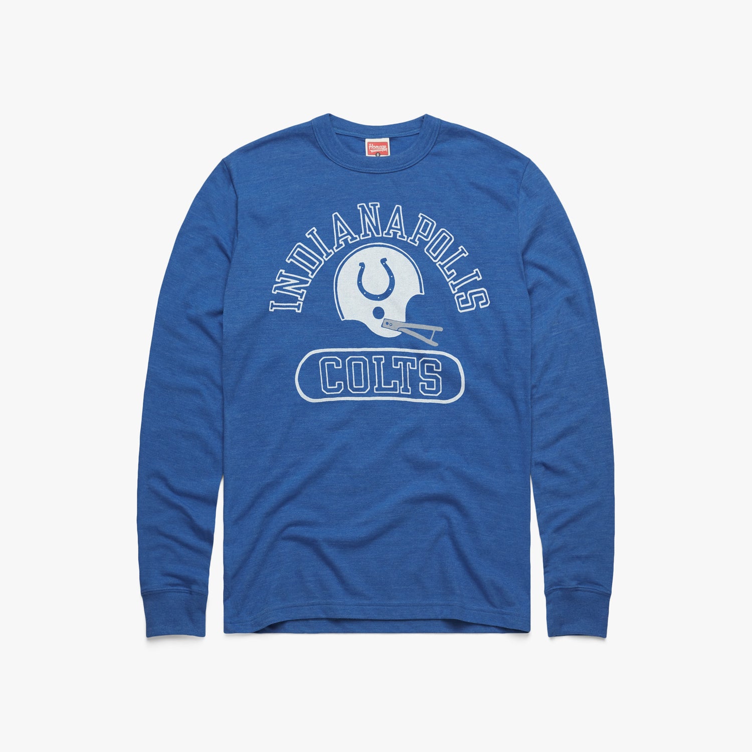 Indianapolis Colts Throwback Helmet Long Sleeve Tee
