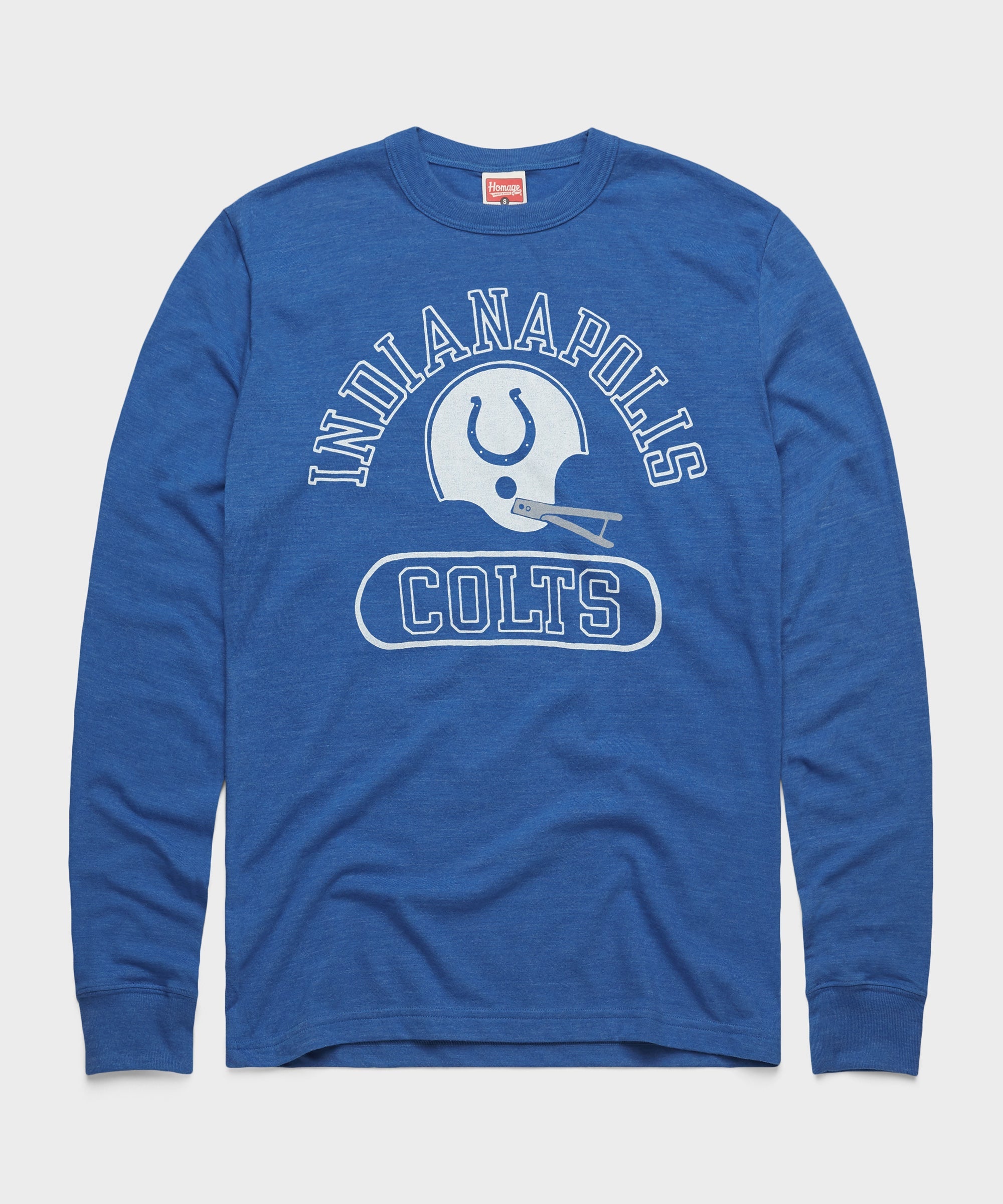 Indianapolis Colts Throwback Helmet Long Sleeve Tee