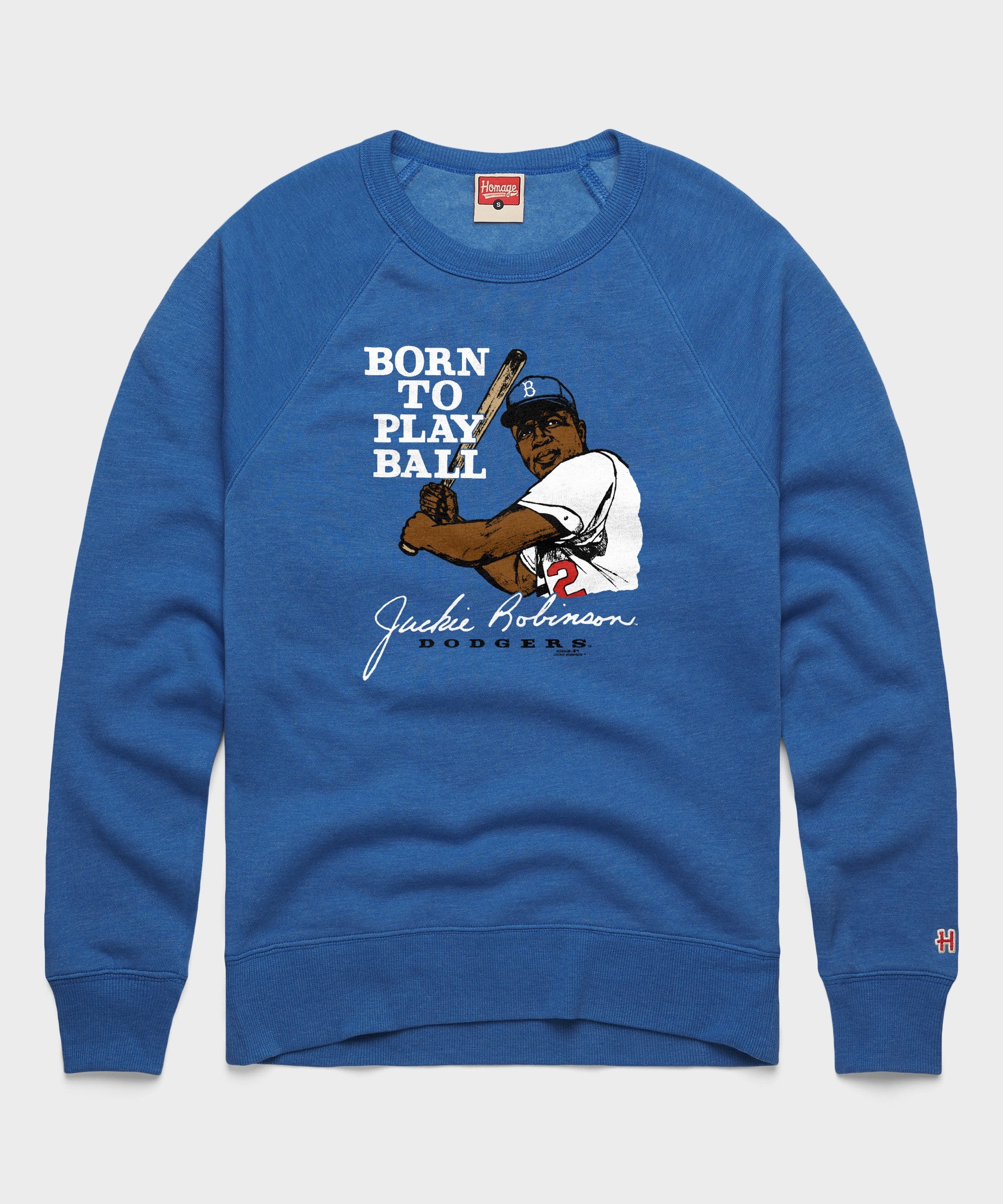 Jackie Robinson Born To Play Ball Crewneck
