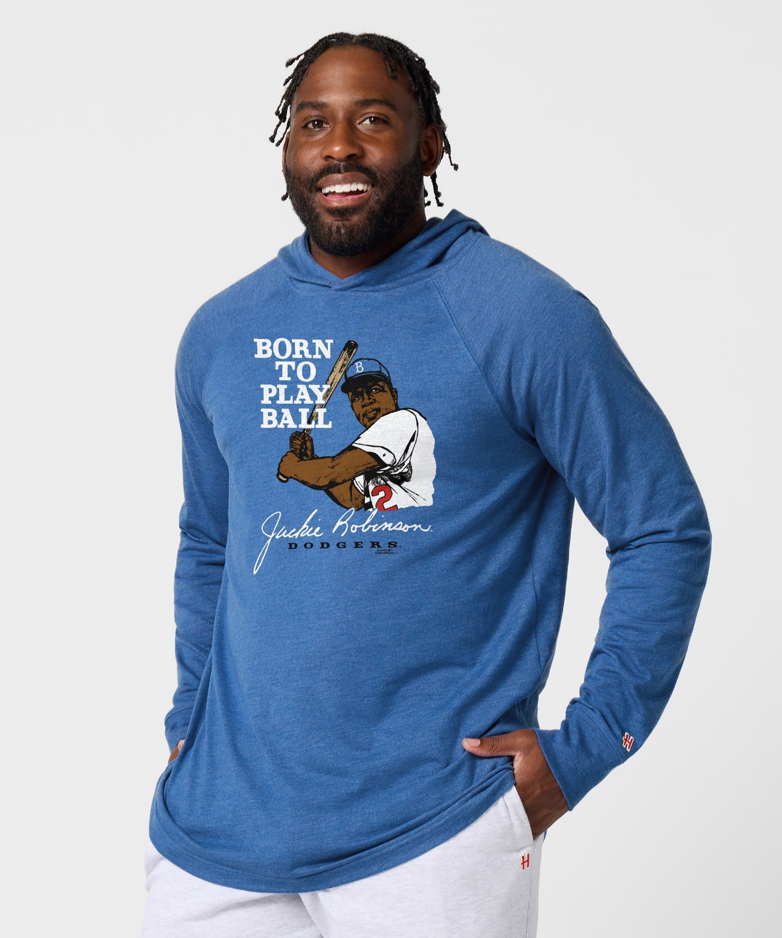 Jackie Robinson Born To Play Ball Lightweight Hoodie
