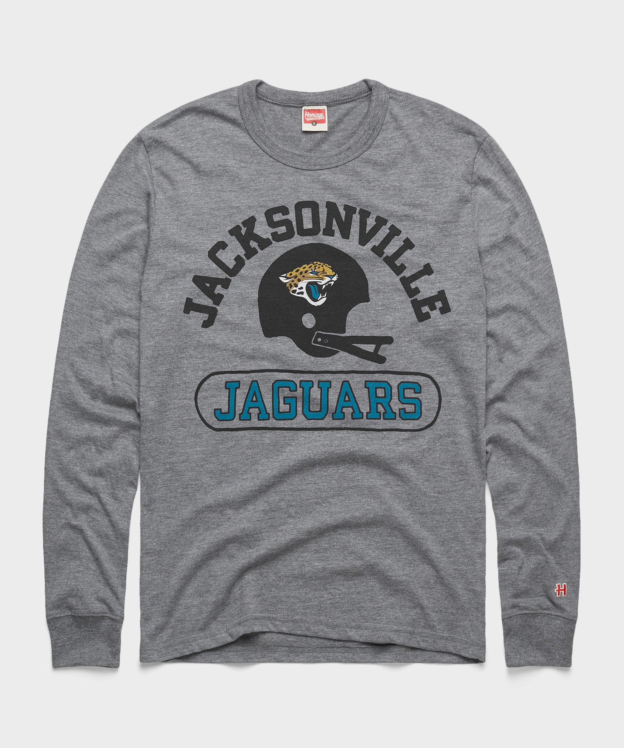 Jacksonville Jaguars Throwback Helmet Long Sleeve Tee