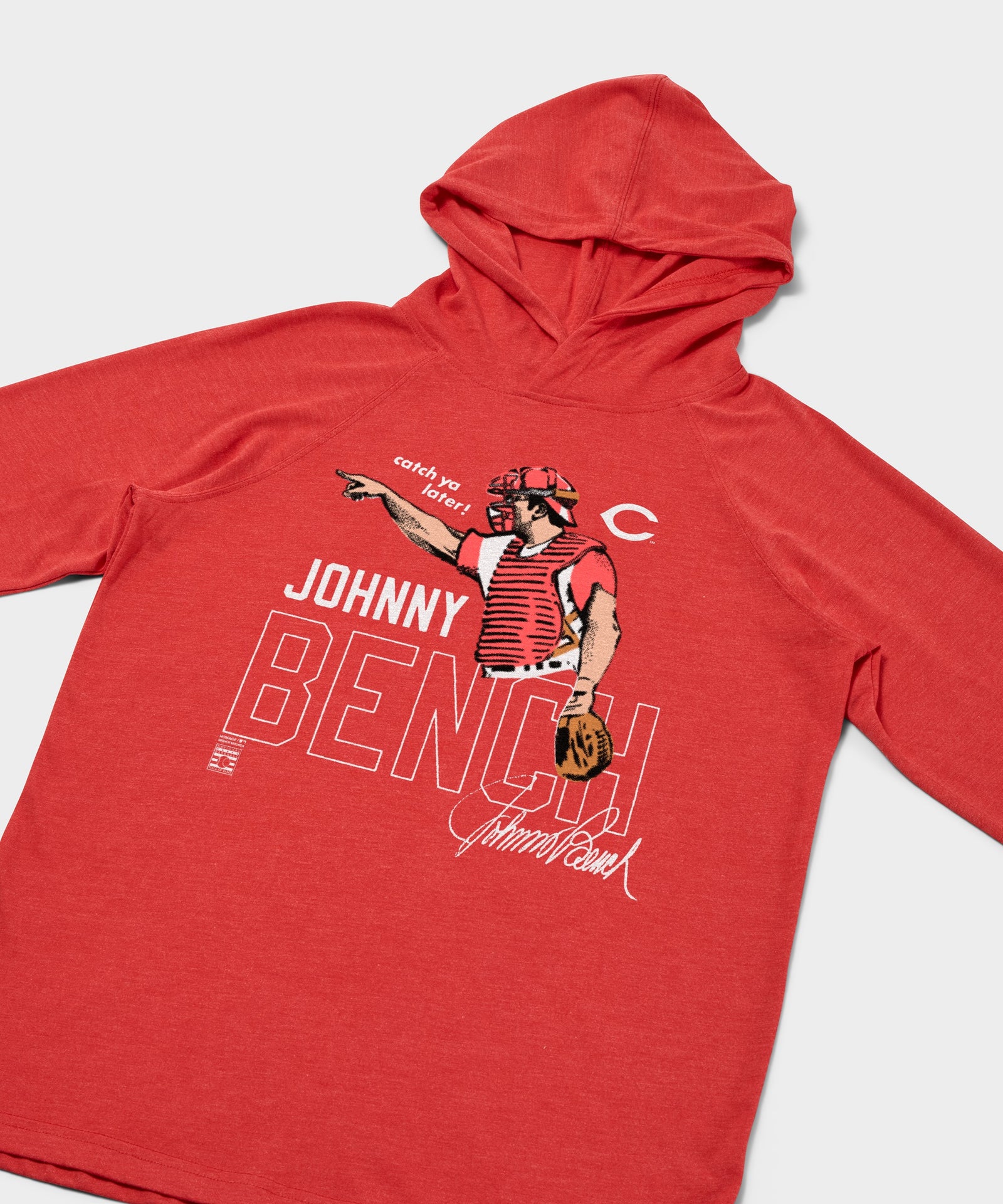 Johnny Bench Reds Lightweight Hoodie
