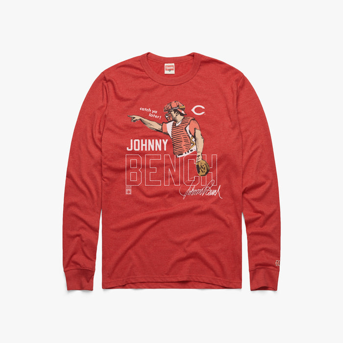 Johnny Bench Reds Long Sleeve Tee