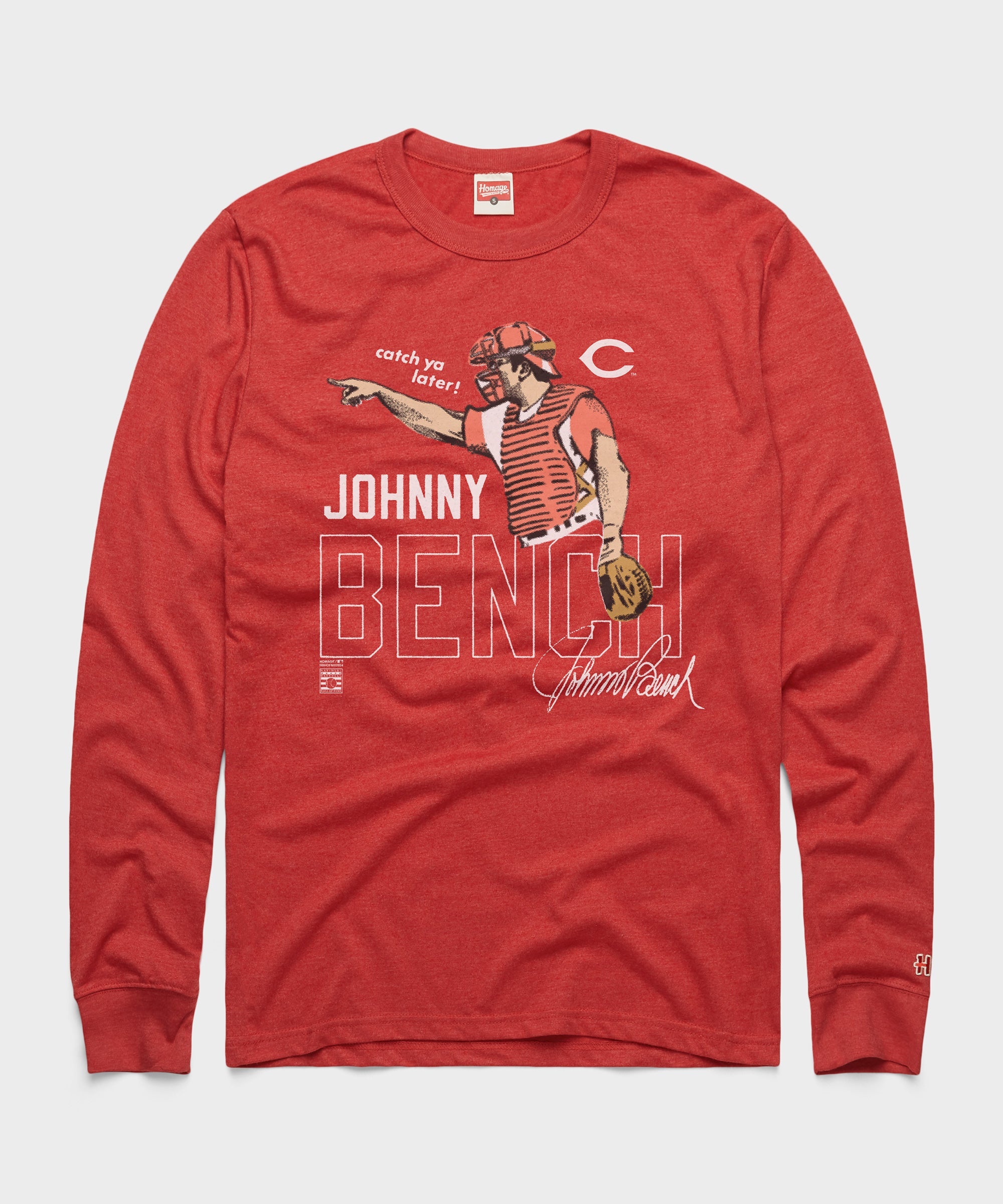 Johnny Bench Reds Long Sleeve Tee