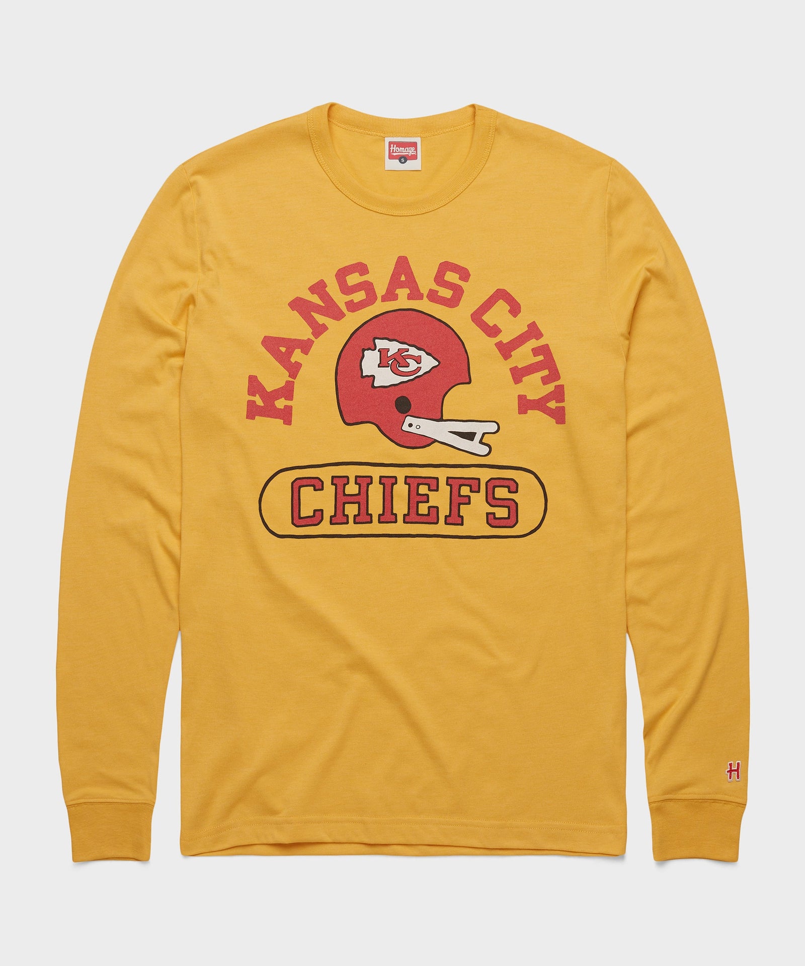 Kansas City Chiefs Throwback Helmet Long Sleeve Tee