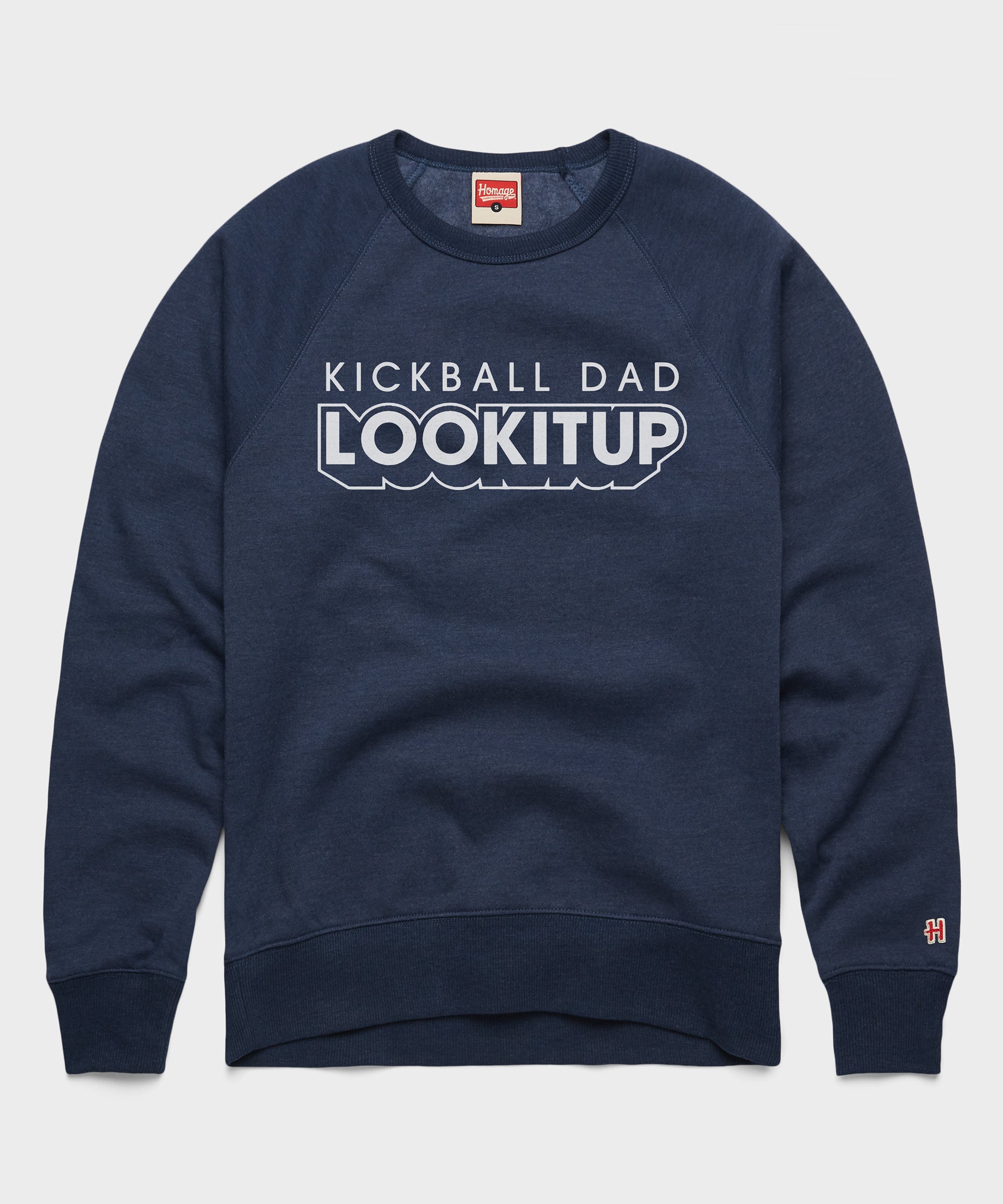 Kickball Dad LOOKITUP Crewneck Navy