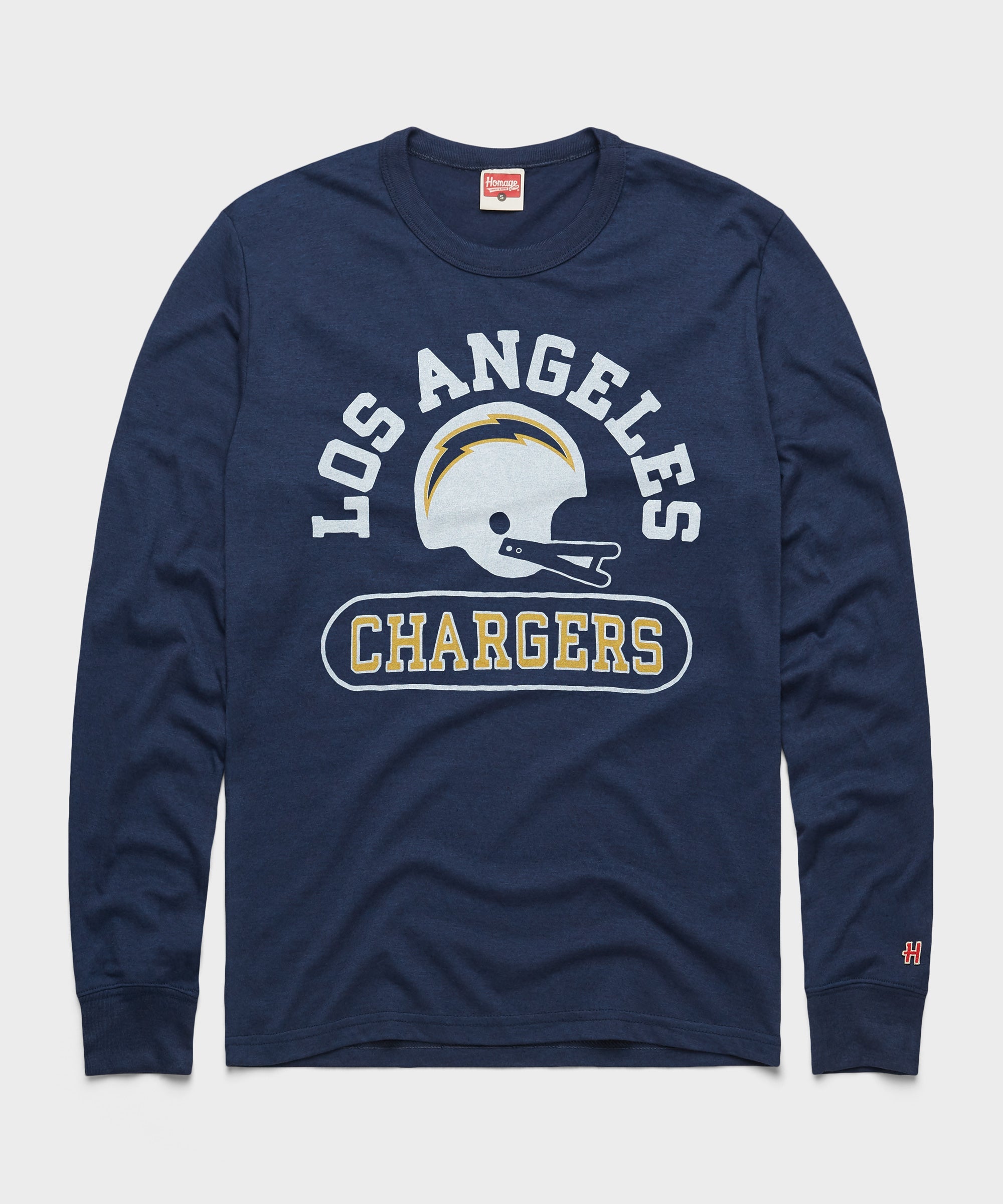 Los Angeles Chargers Throwback Helmet Long Sleeve Tee