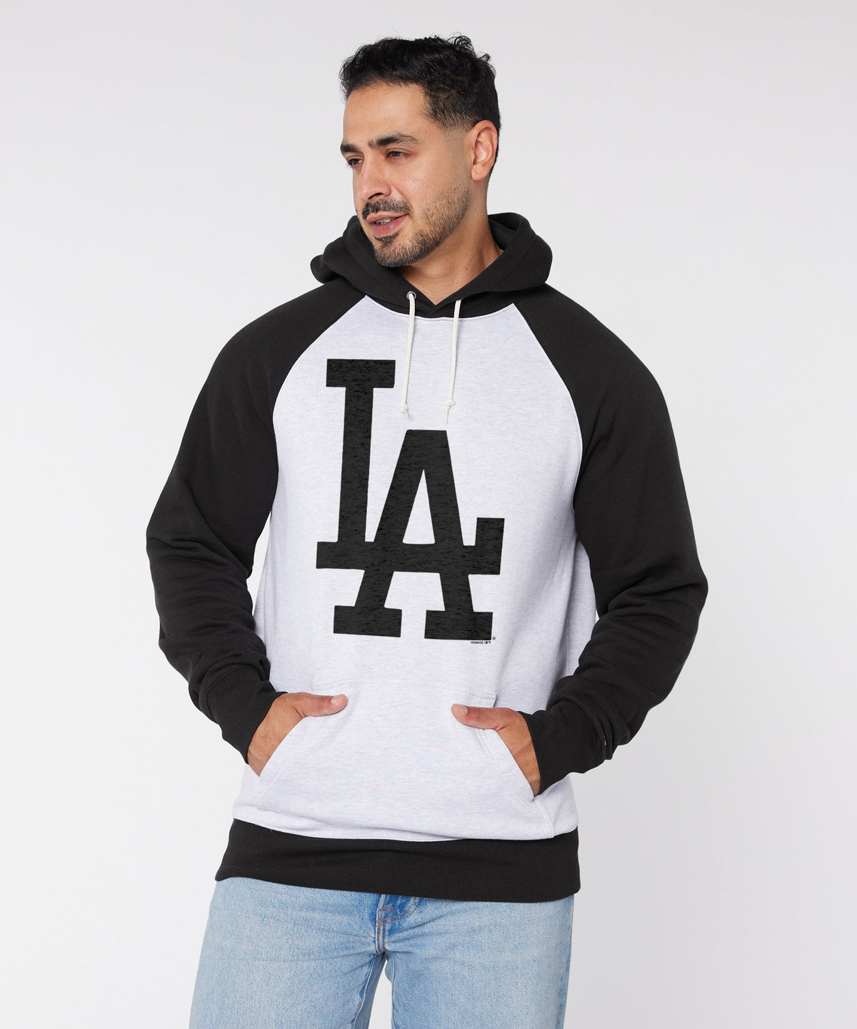 Los Angeles Dodgers Cap Logo '12 Blackout Colorblock Hoodie