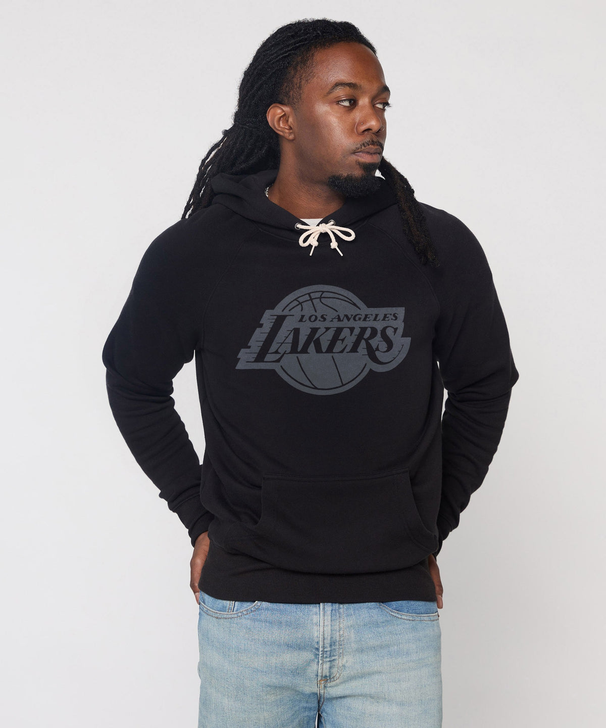 Los Angeles Lakers Logo Blackout Hoodie
