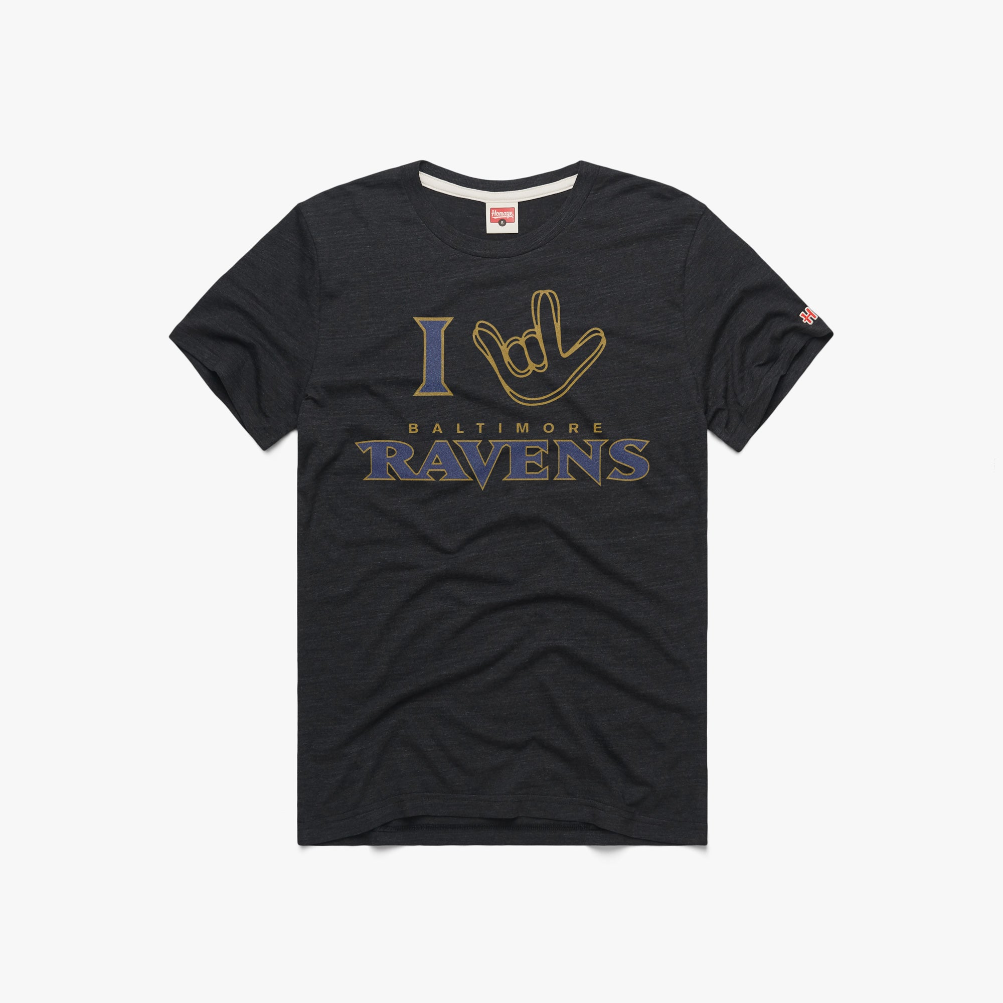–　T-Shirt　Ravens　x　NFL　ASL　Retro　Baltimore　Sign　Love　HOMAGE
