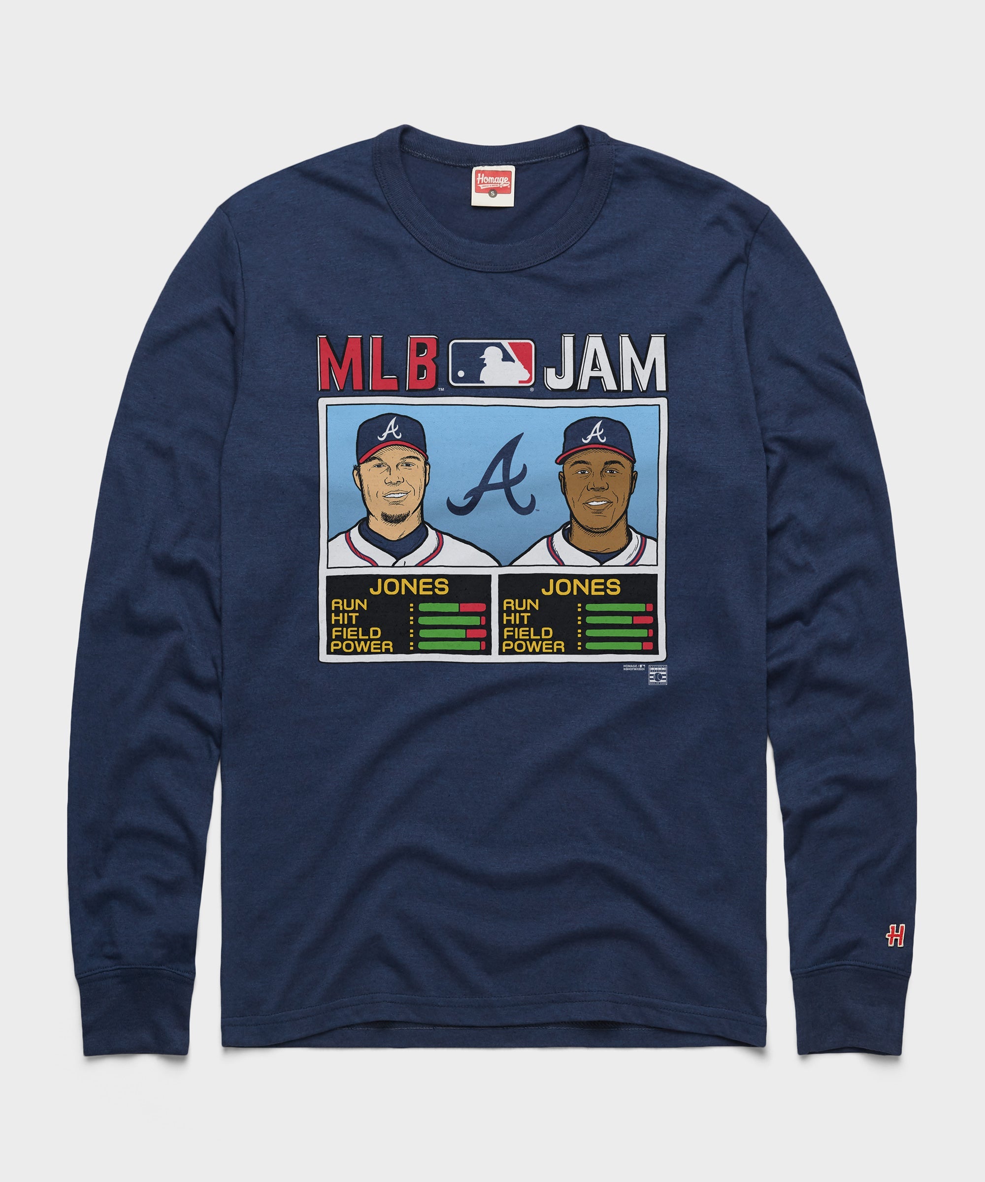 MLB Jam Braves Jones and Jones Long Sleeve Tee Navy