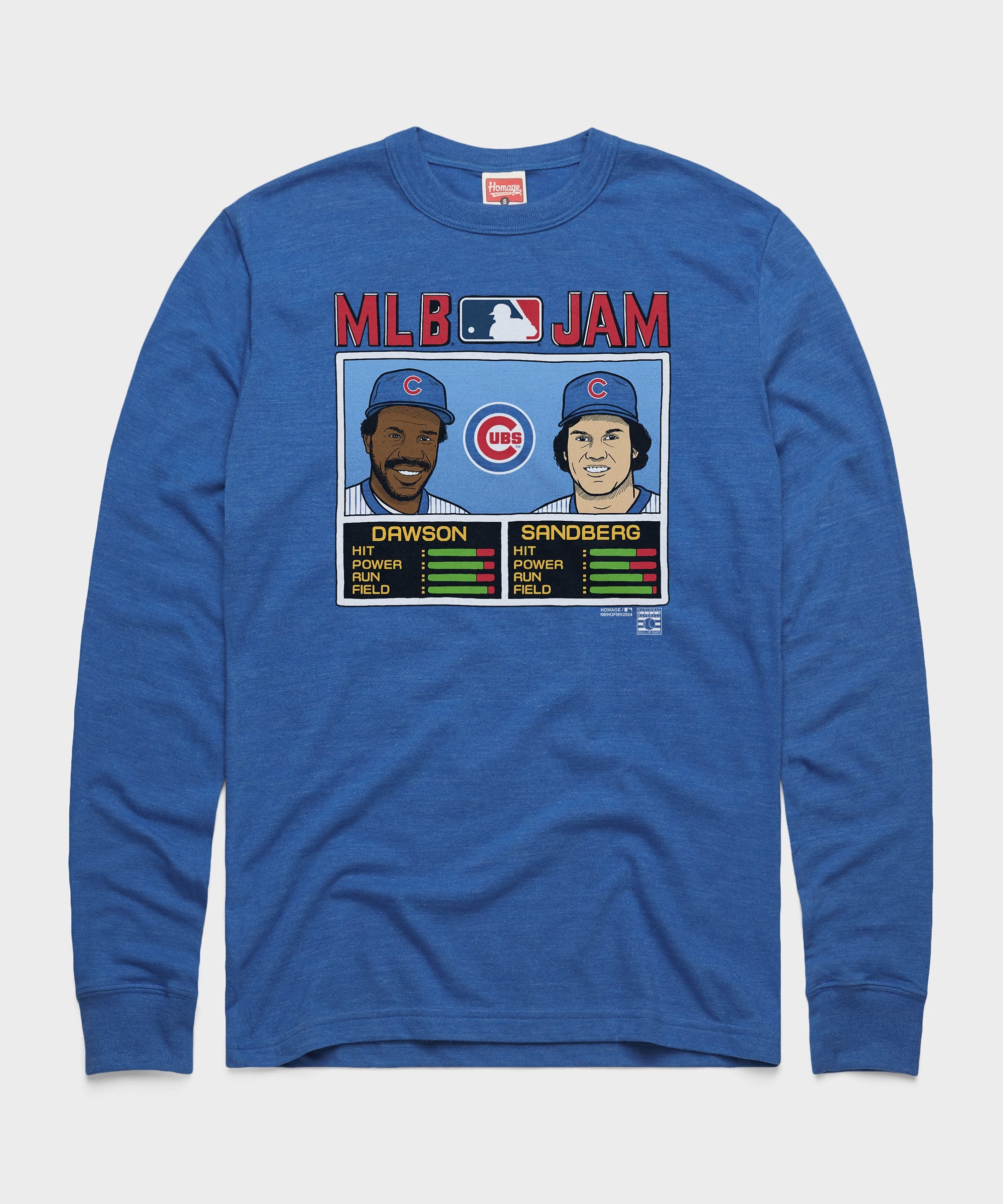 MLB Jam Cubs Dawson And Sandberg Long Sleeve Tee