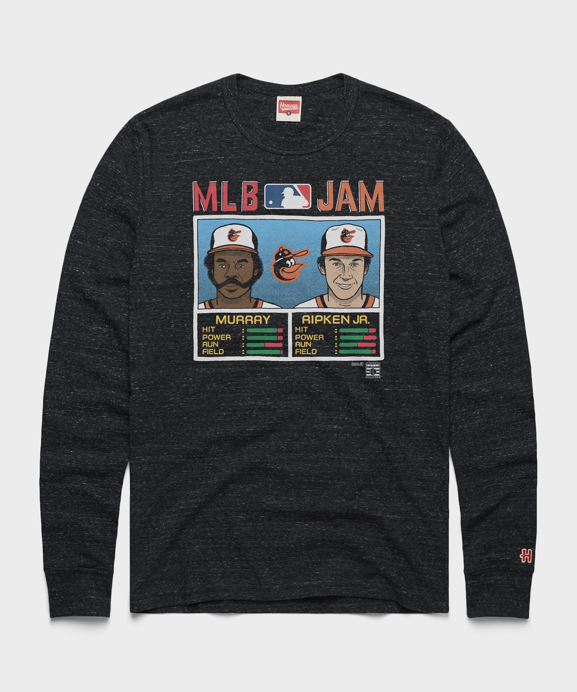 MLB Jam Orioles Murray And Ripken Jr. Long Sleeve Tee Charcoal