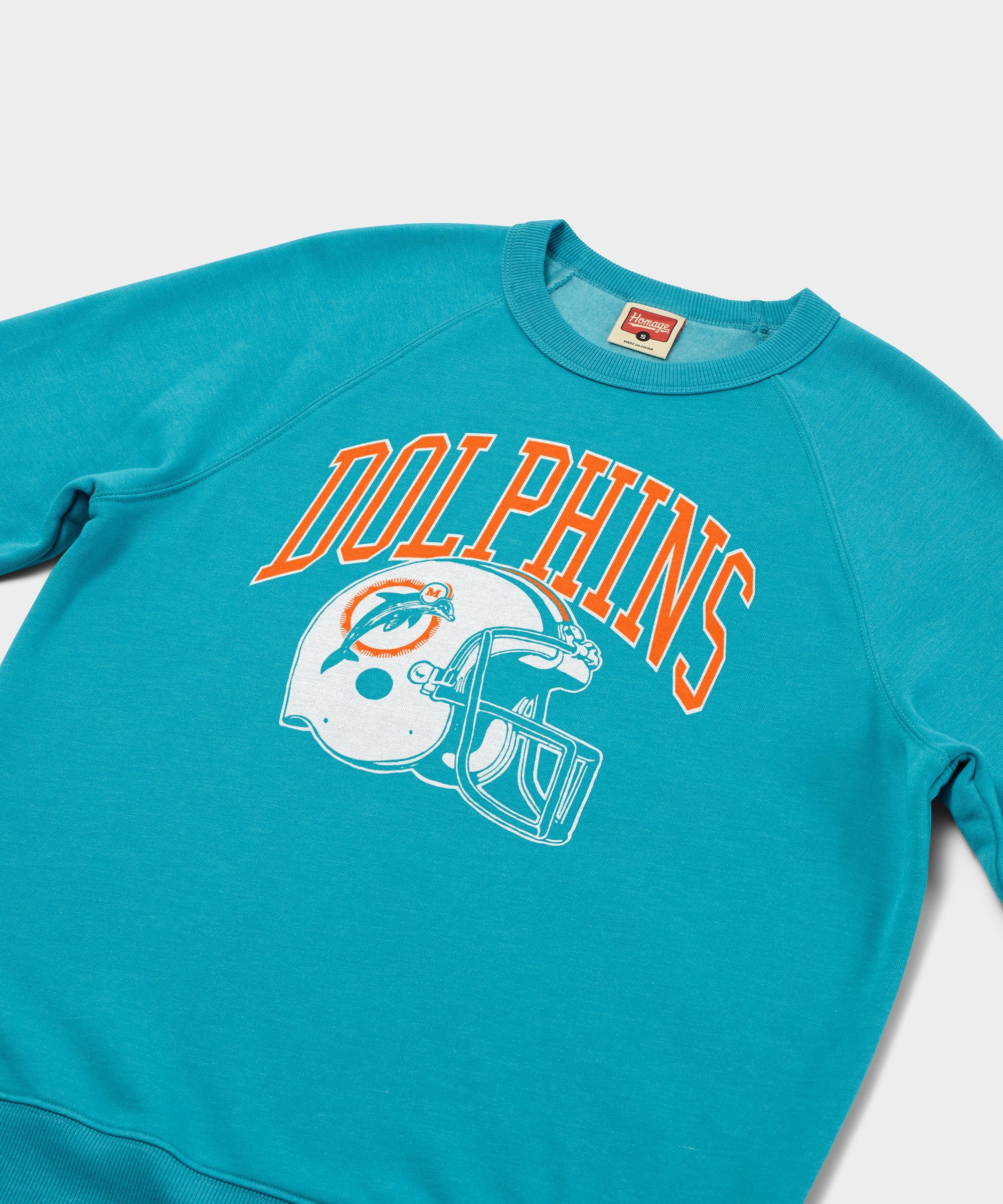 Miami Dolphins Helmet Retro Crewneck