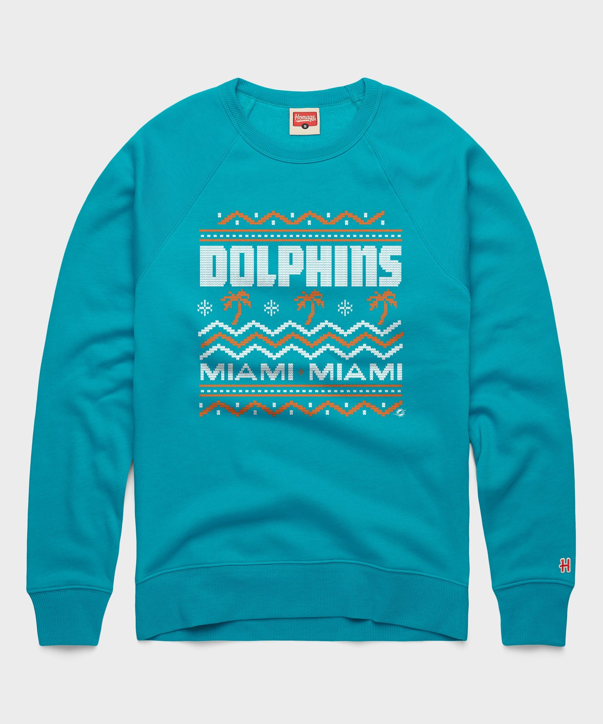 Miami Dolphins Holiday Crewneck