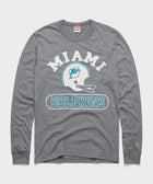 Miami Dolphins Throwback Helmet Long Sleeve Tee