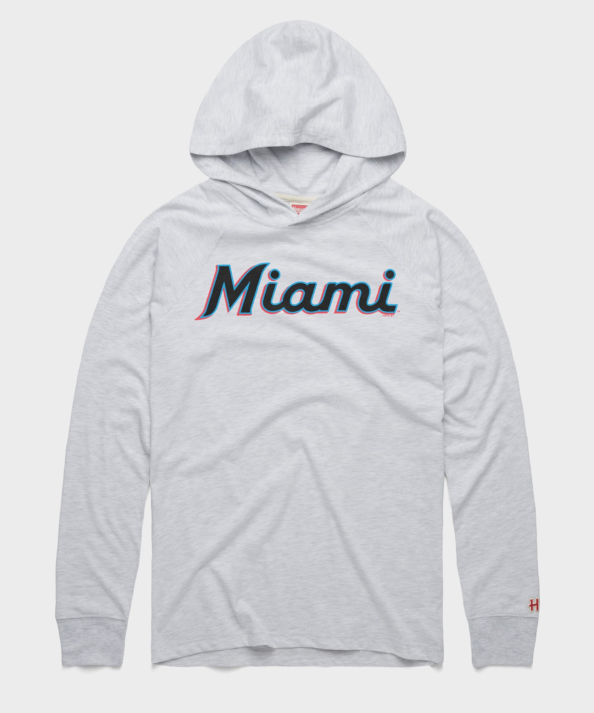 Miami Marlins Jersey Logo '19 Lightweight Hoodie Ash