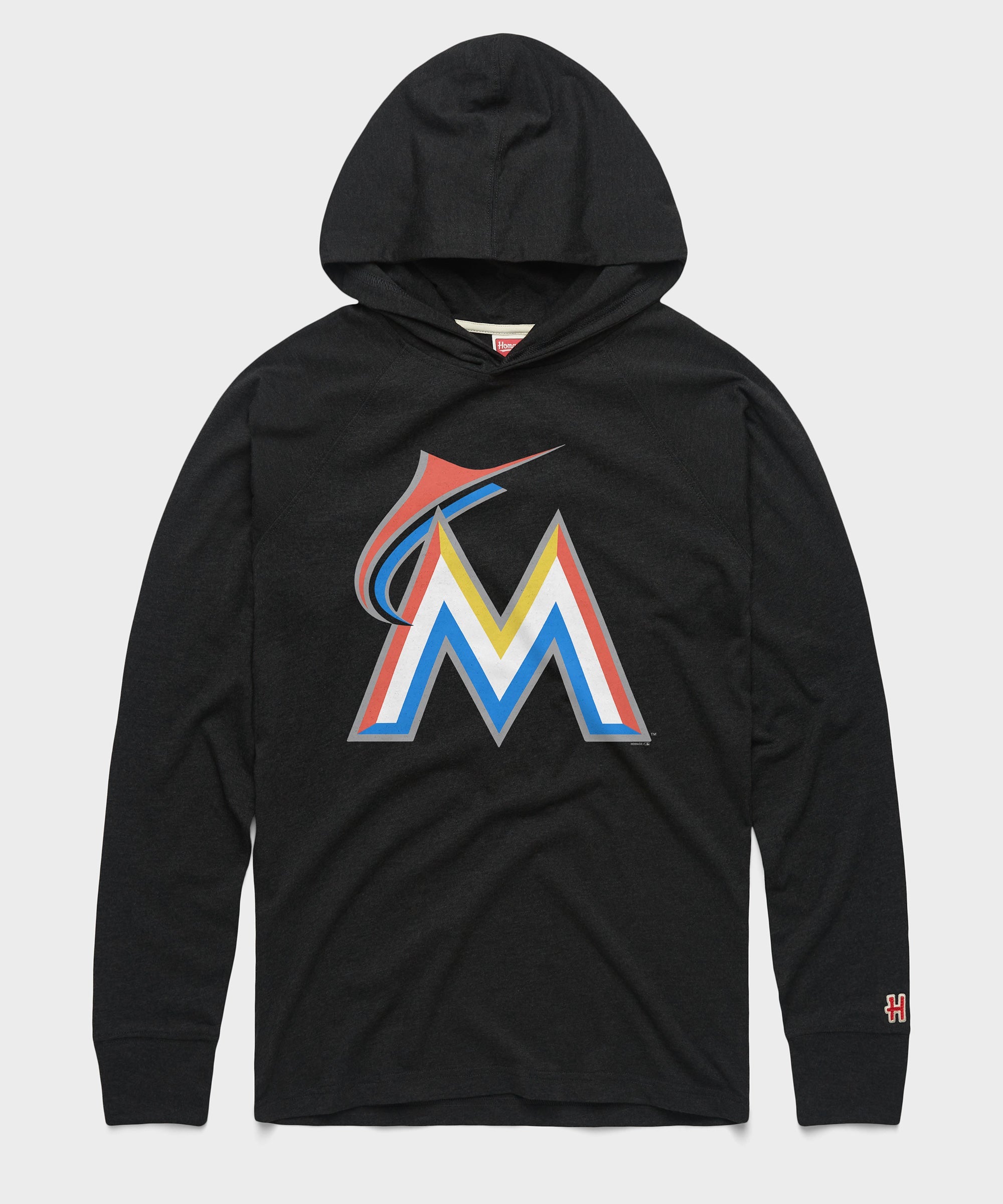 Miami Marlins '17 Lightweight Hoodie Charcoal