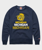Michigan Wolverines Mascot Michigan Repeat Crewneck