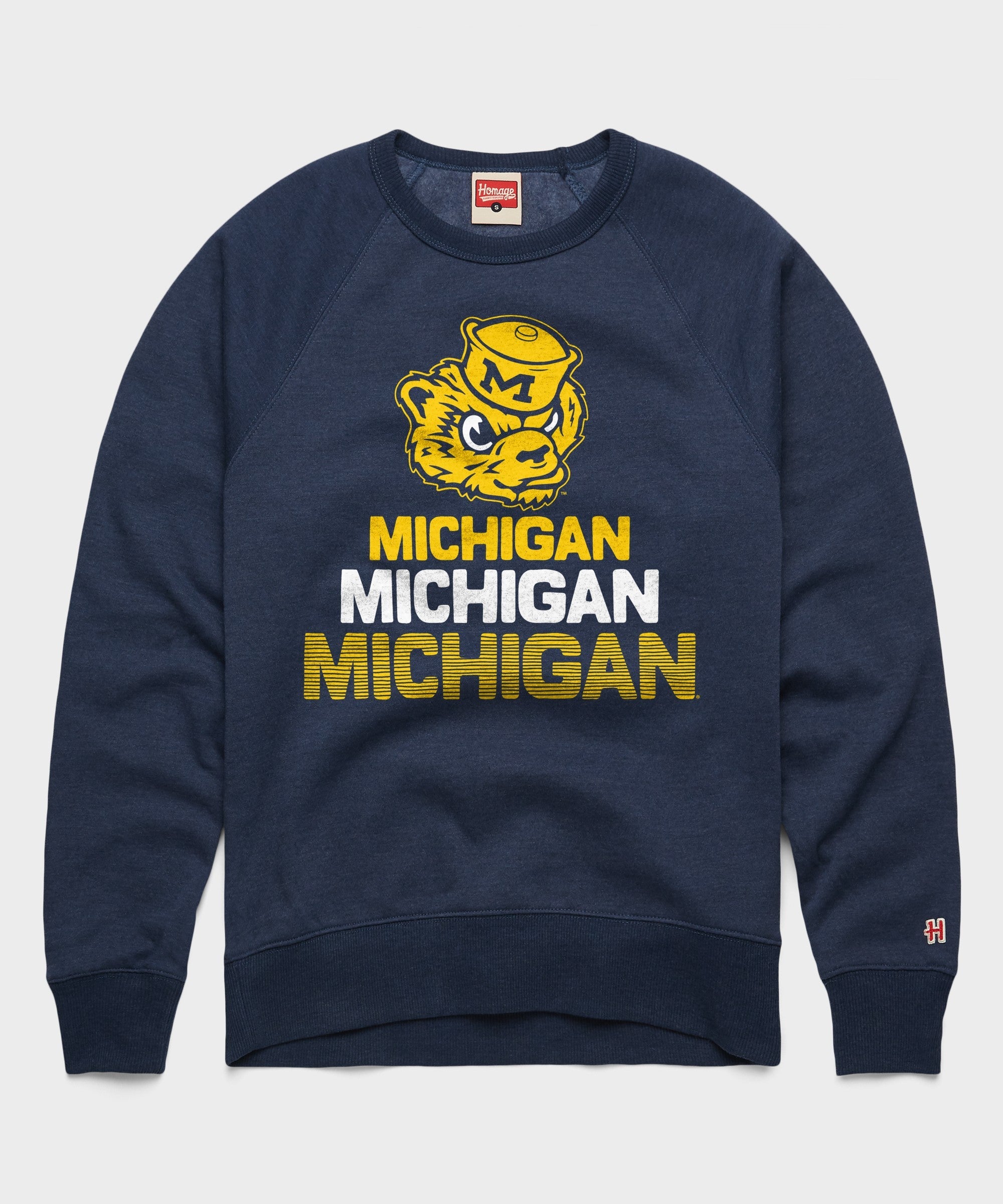 Michigan Wolverines Mascot Michigan Repeat Crewneck